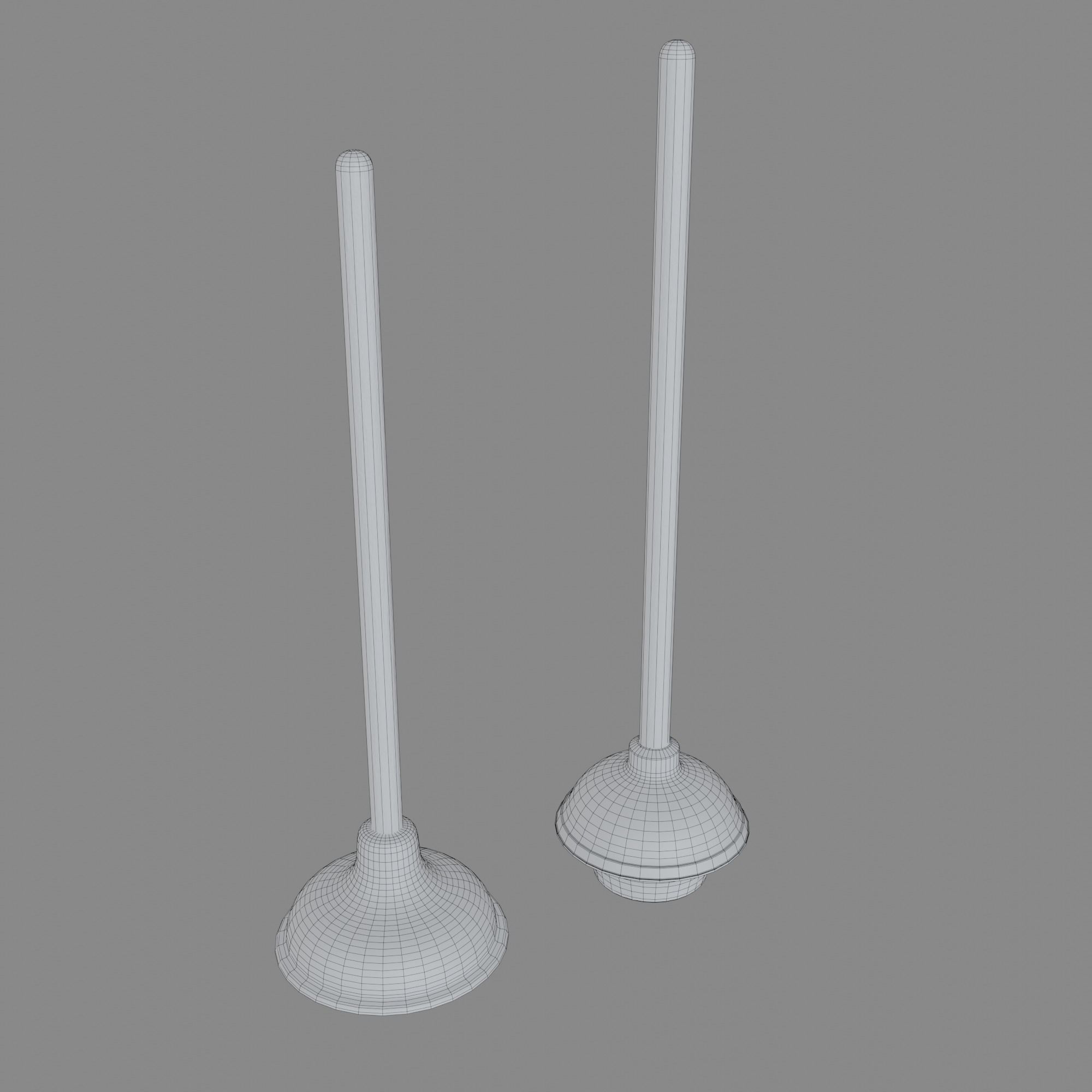 Sink and Toilet Plungers Free low-poly 3D model_2