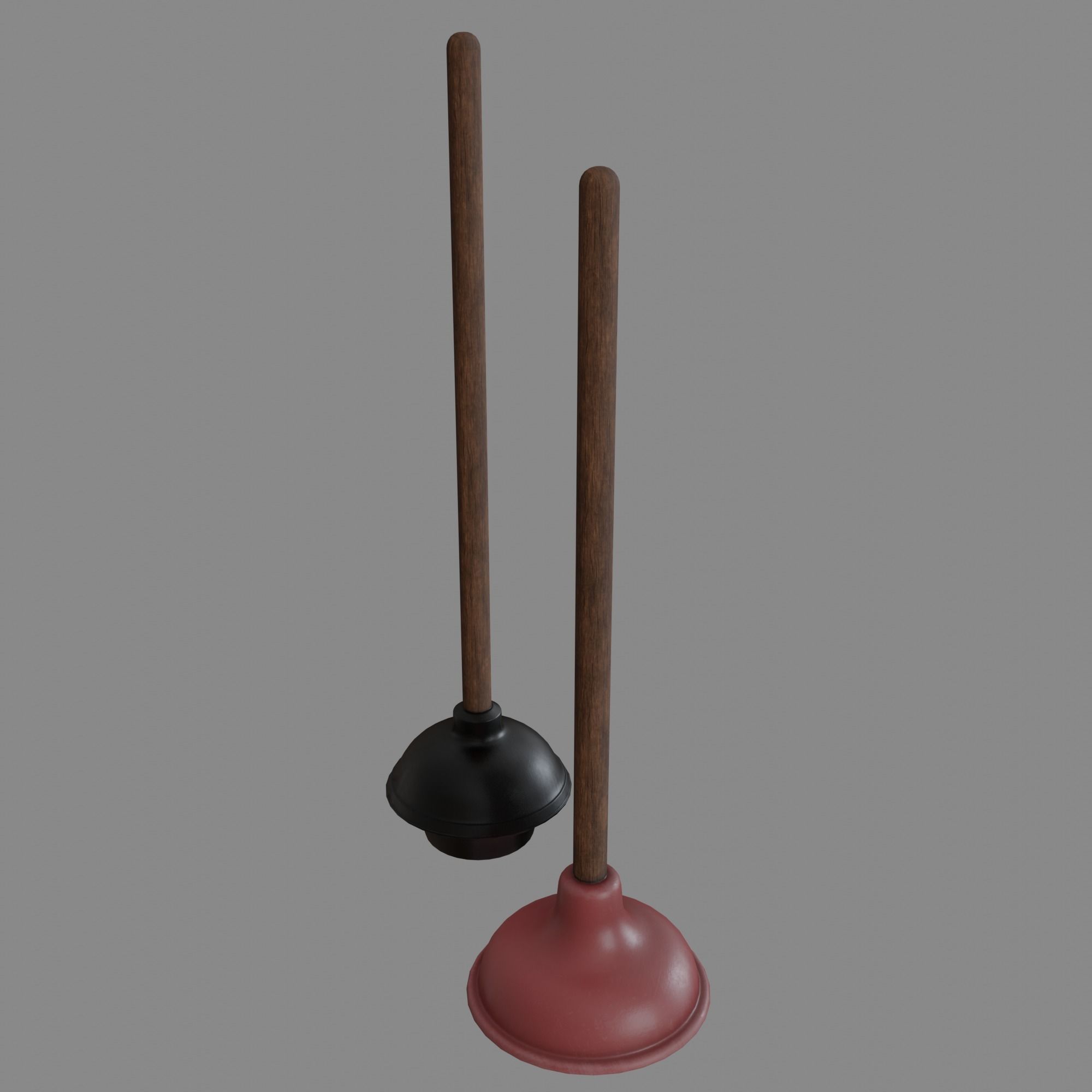 Sink and Toilet Plungers Free low-poly 3D model_7