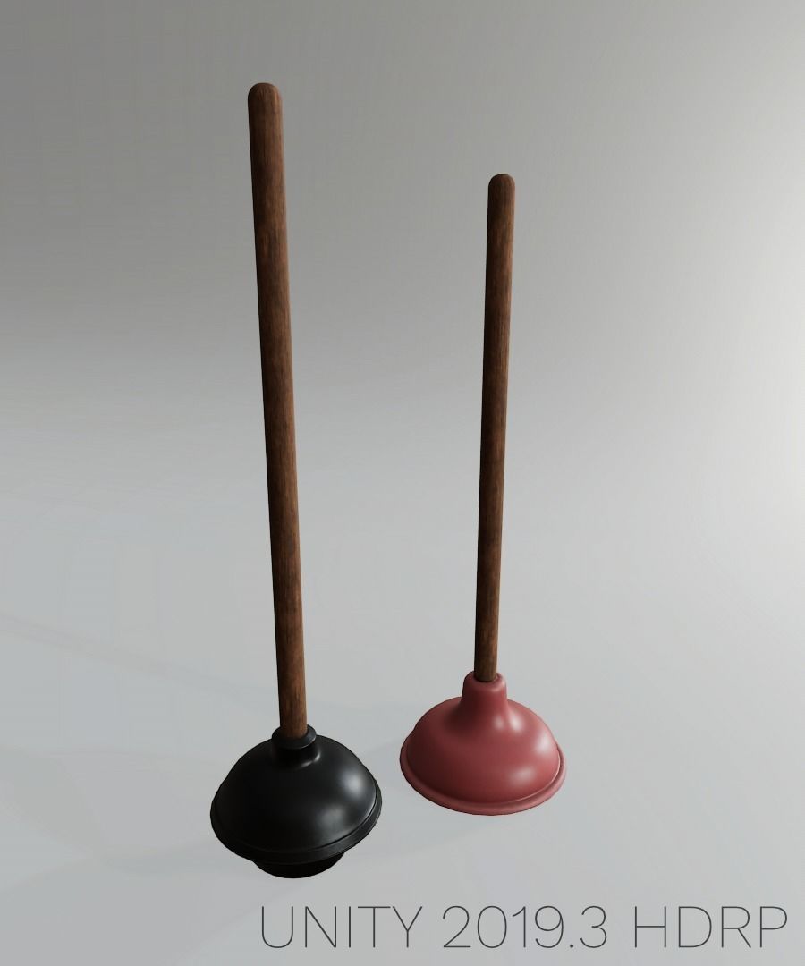 Sink and Toilet Plungers Free low-poly 3D model_37