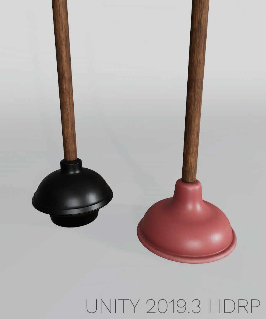 Sink and Toilet Plungers Free low-poly 3D model_40