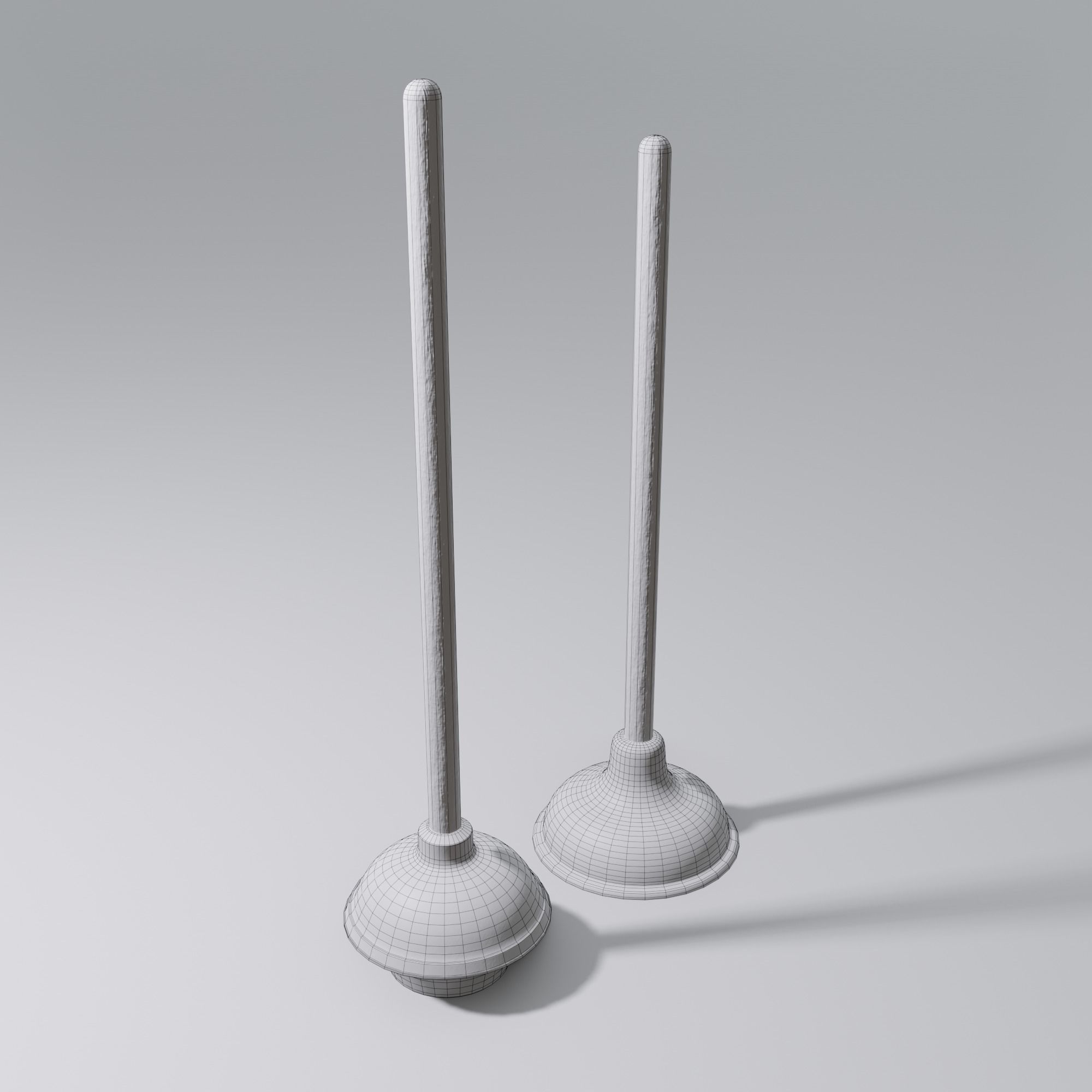 Sink and Toilet Plungers Free low-poly 3D model_30