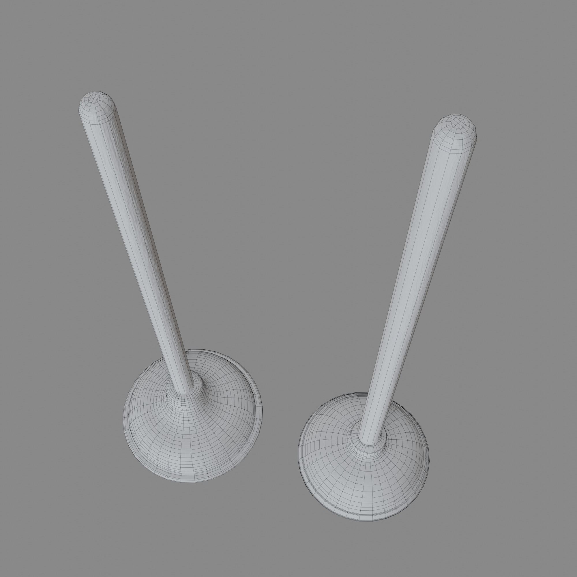 Sink and Toilet Plungers Free low-poly 3D model_10