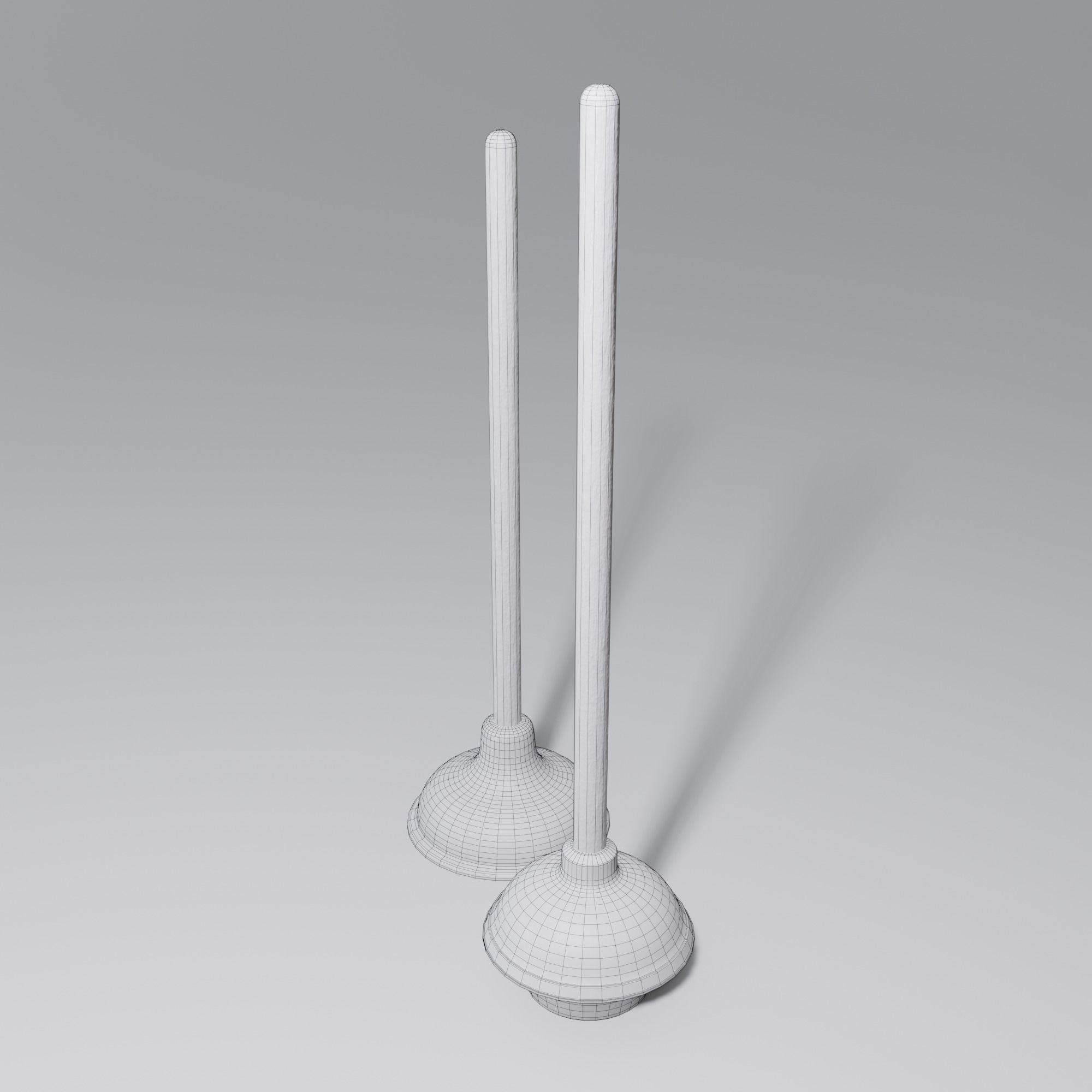 Sink and Toilet Plungers Free low-poly 3D model_28