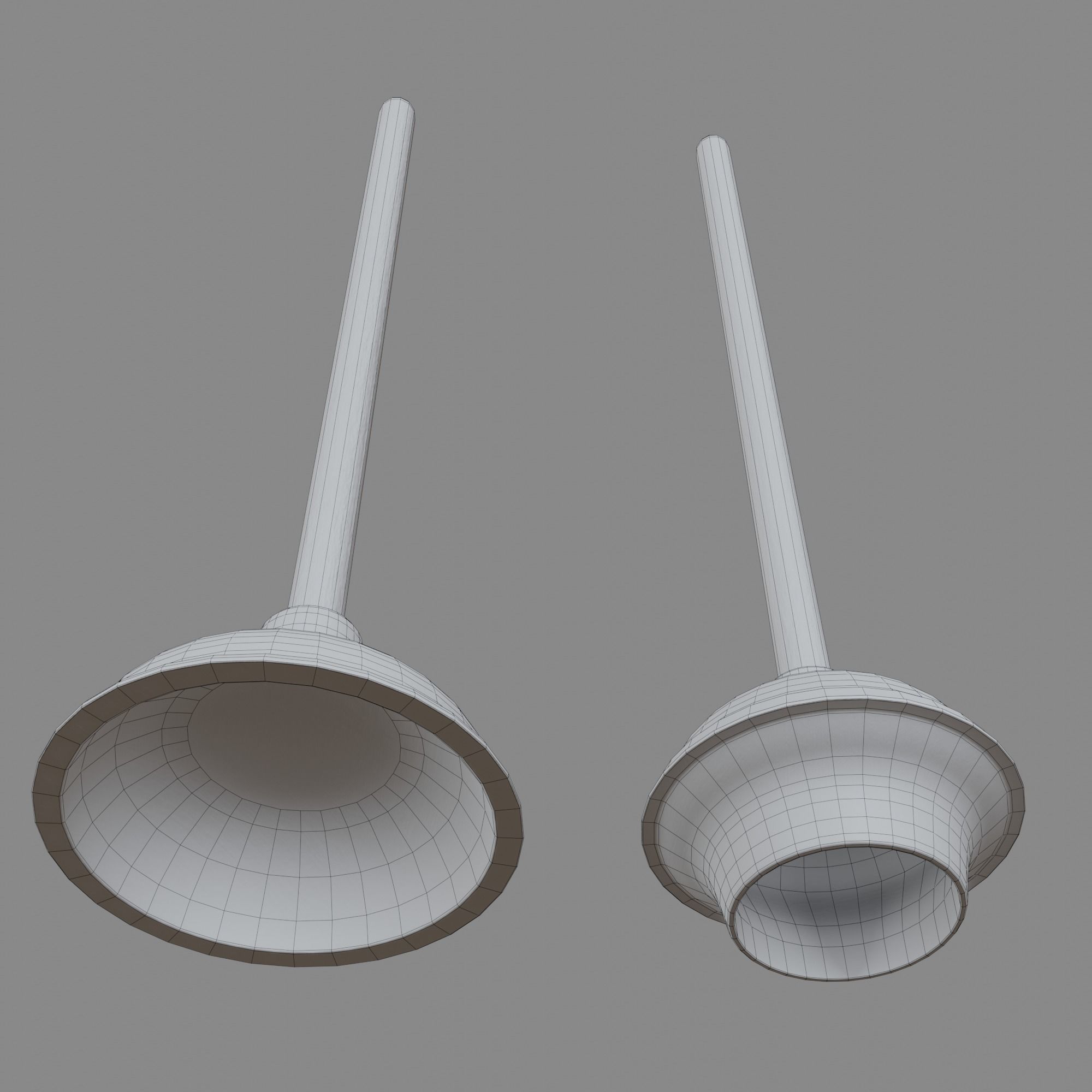 Sink and Toilet Plungers Free low-poly 3D model_12
