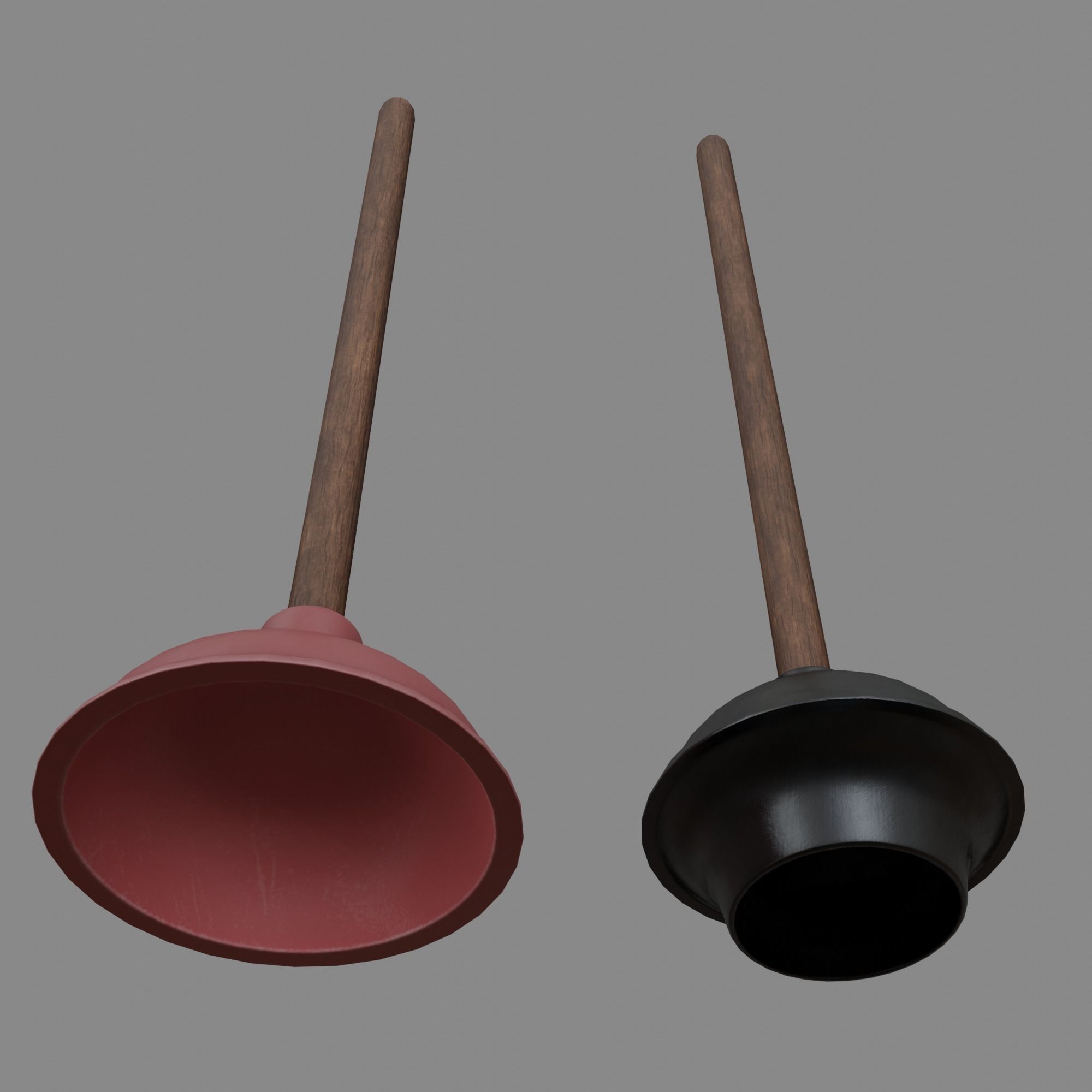 Sink and Toilet Plungers Free low-poly 3D model_11