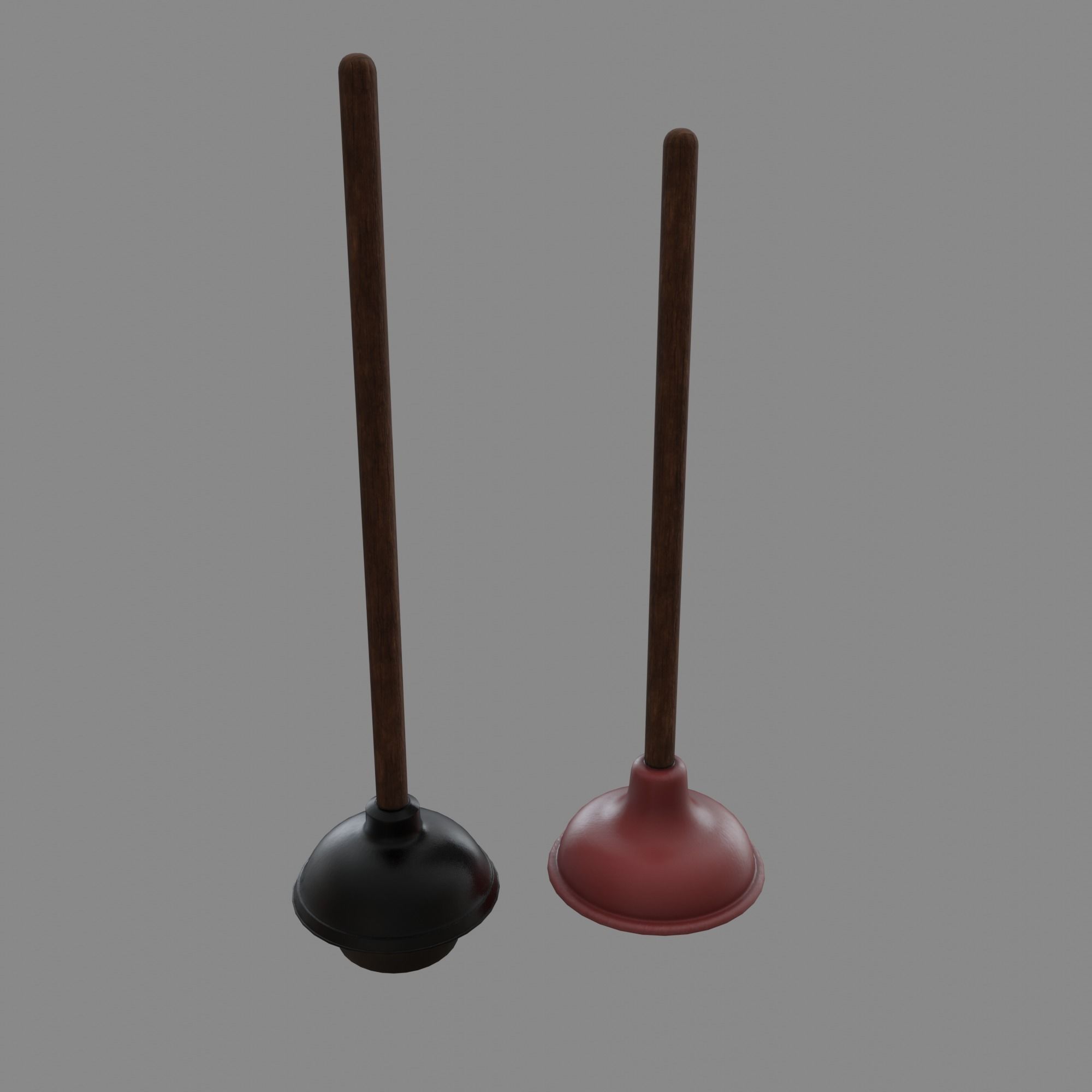 Sink and Toilet Plungers Free low-poly 3D model_5