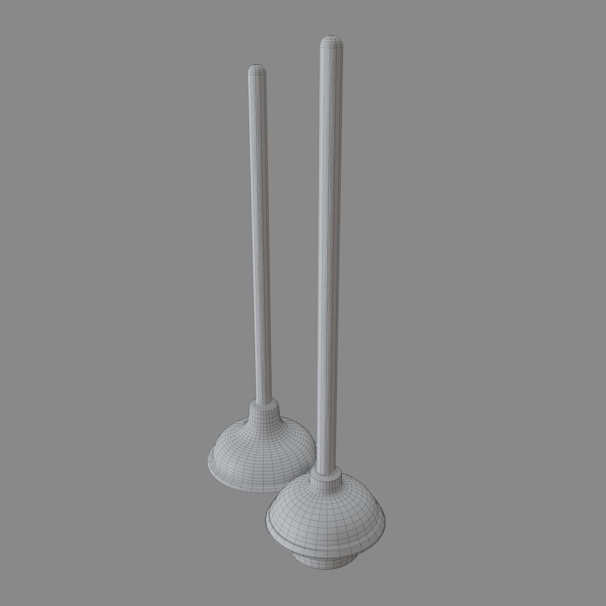 Sink and Toilet Plungers Free low-poly 3D model_4