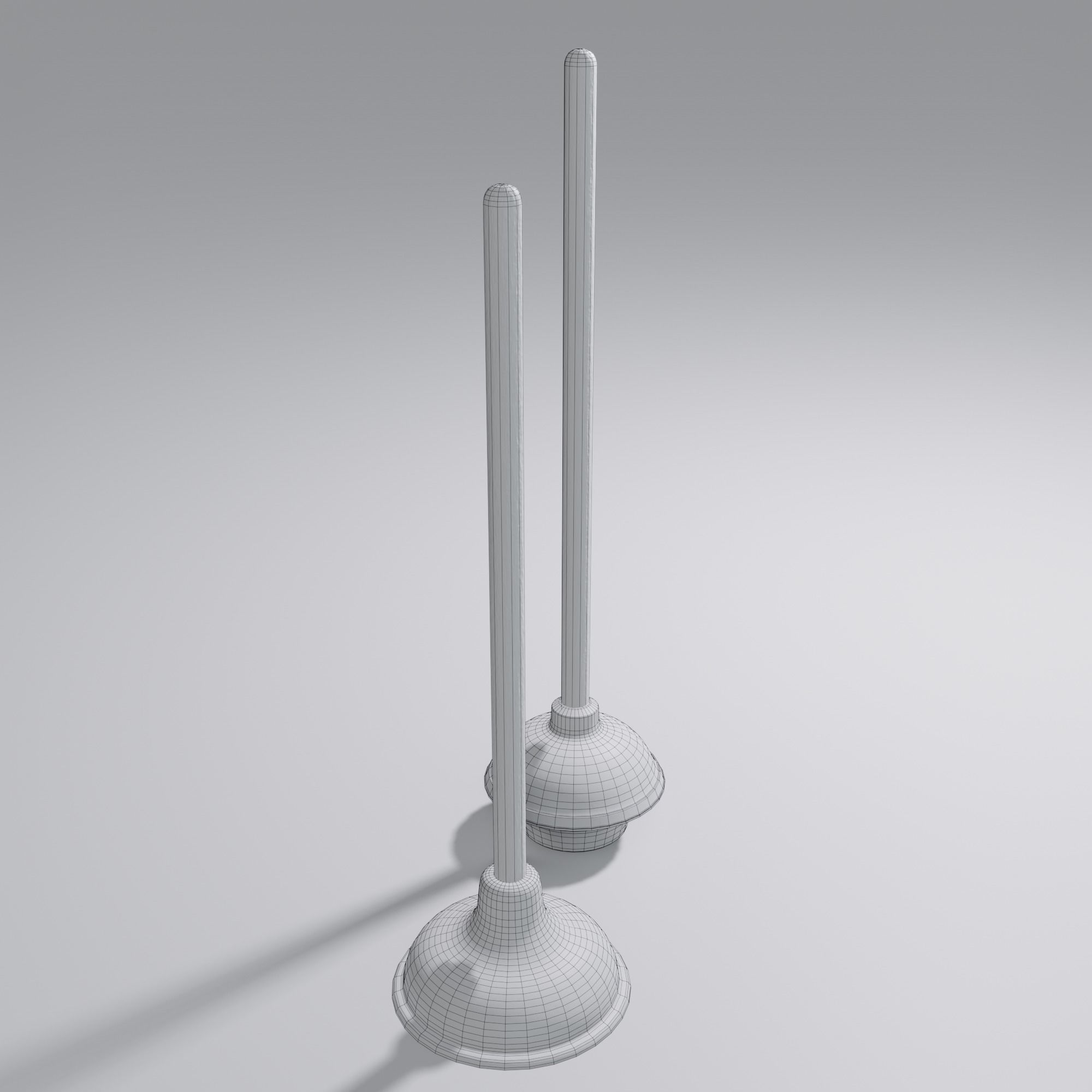 Sink and Toilet Plungers Free low-poly 3D model_35