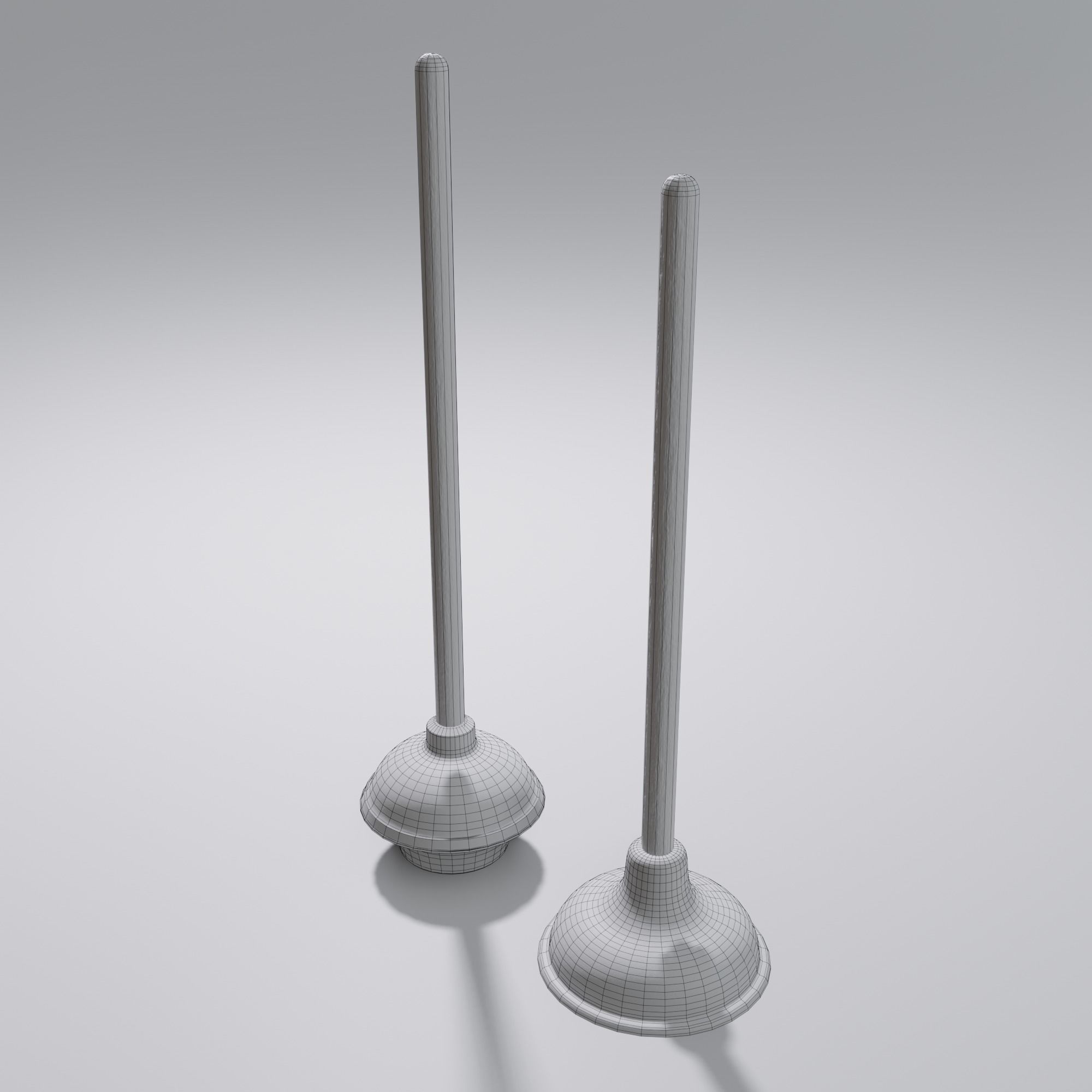 Sink and Toilet Plungers Free low-poly 3D model_33