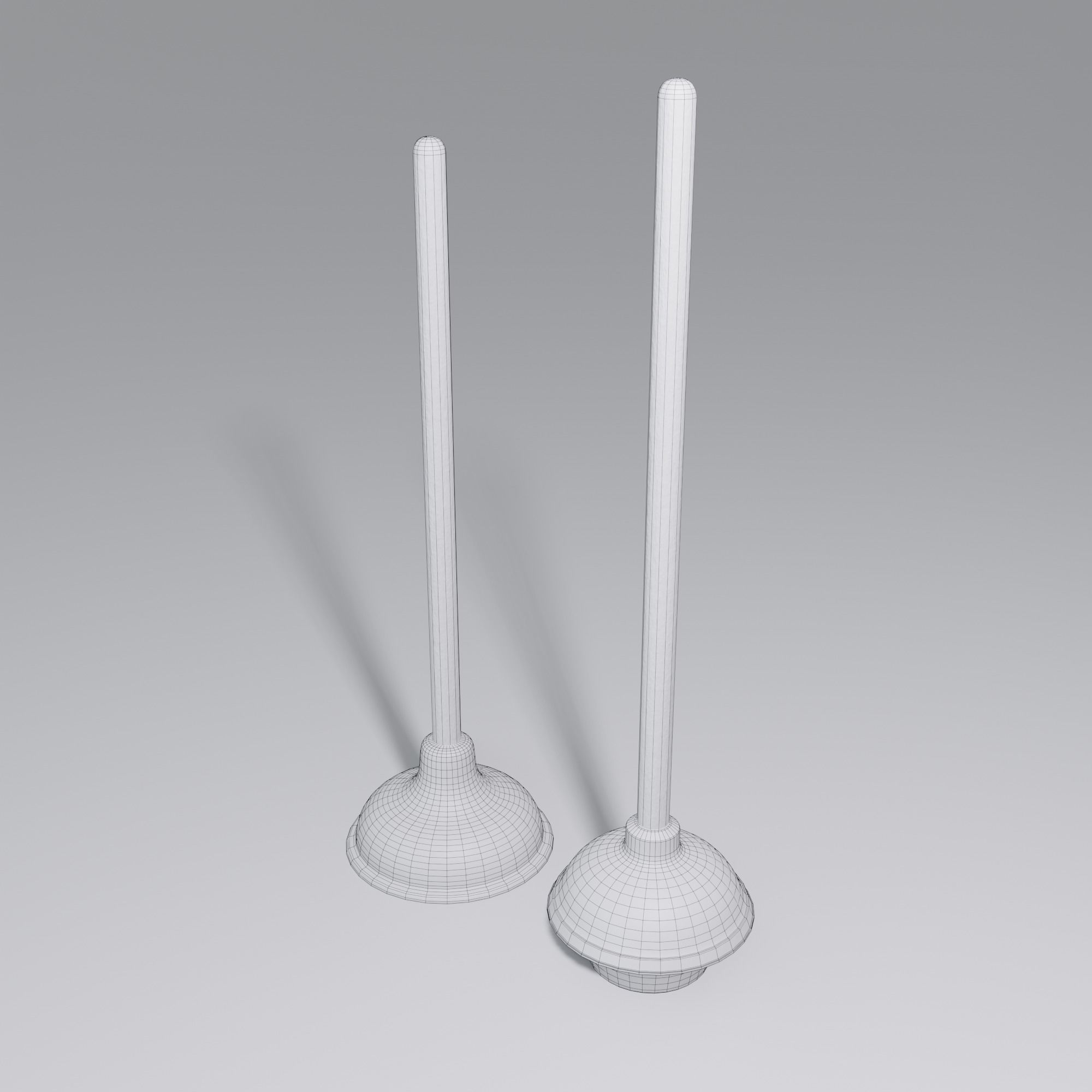 Sink and Toilet Plungers Free low-poly 3D model_27