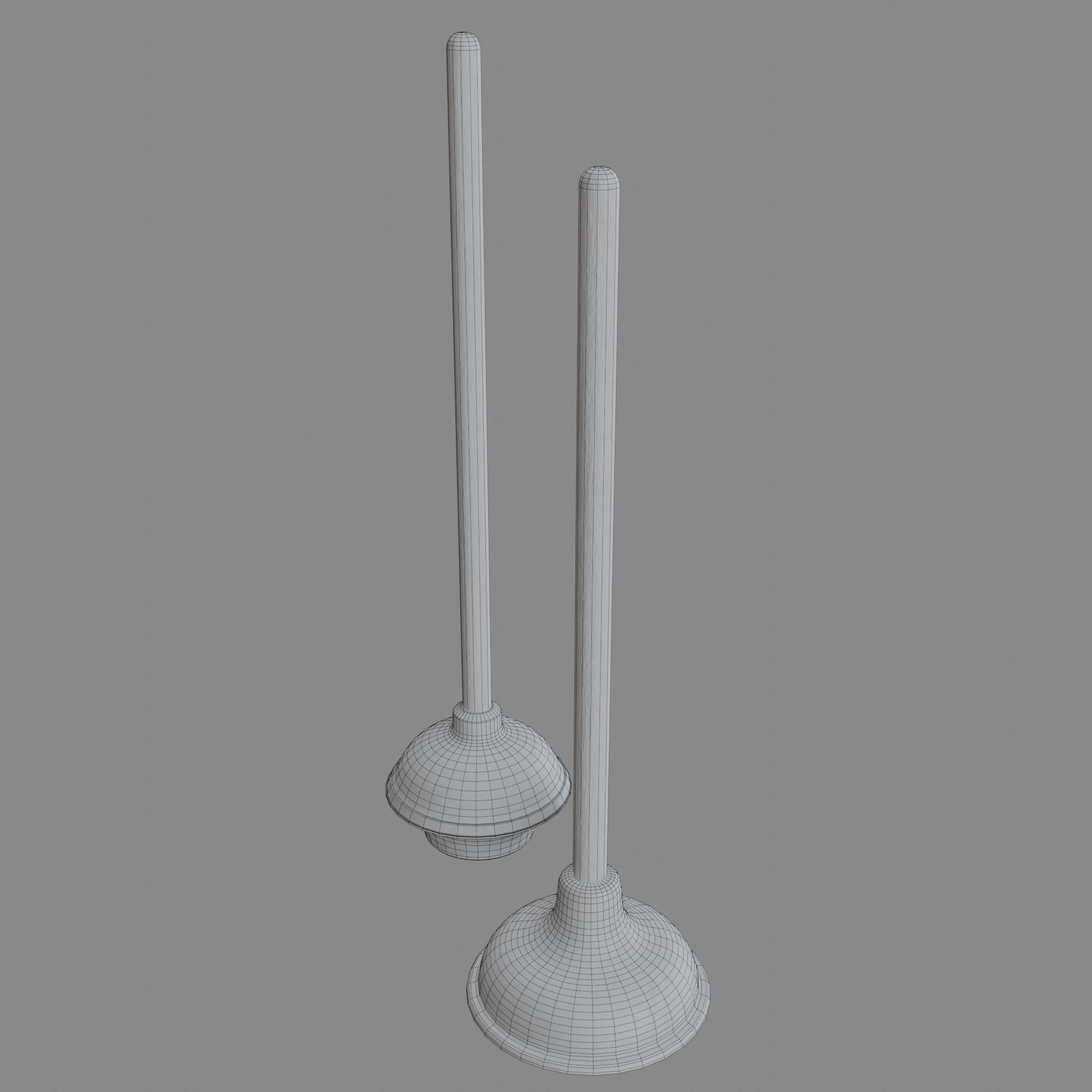 Sink and Toilet Plungers Free low-poly 3D model_8