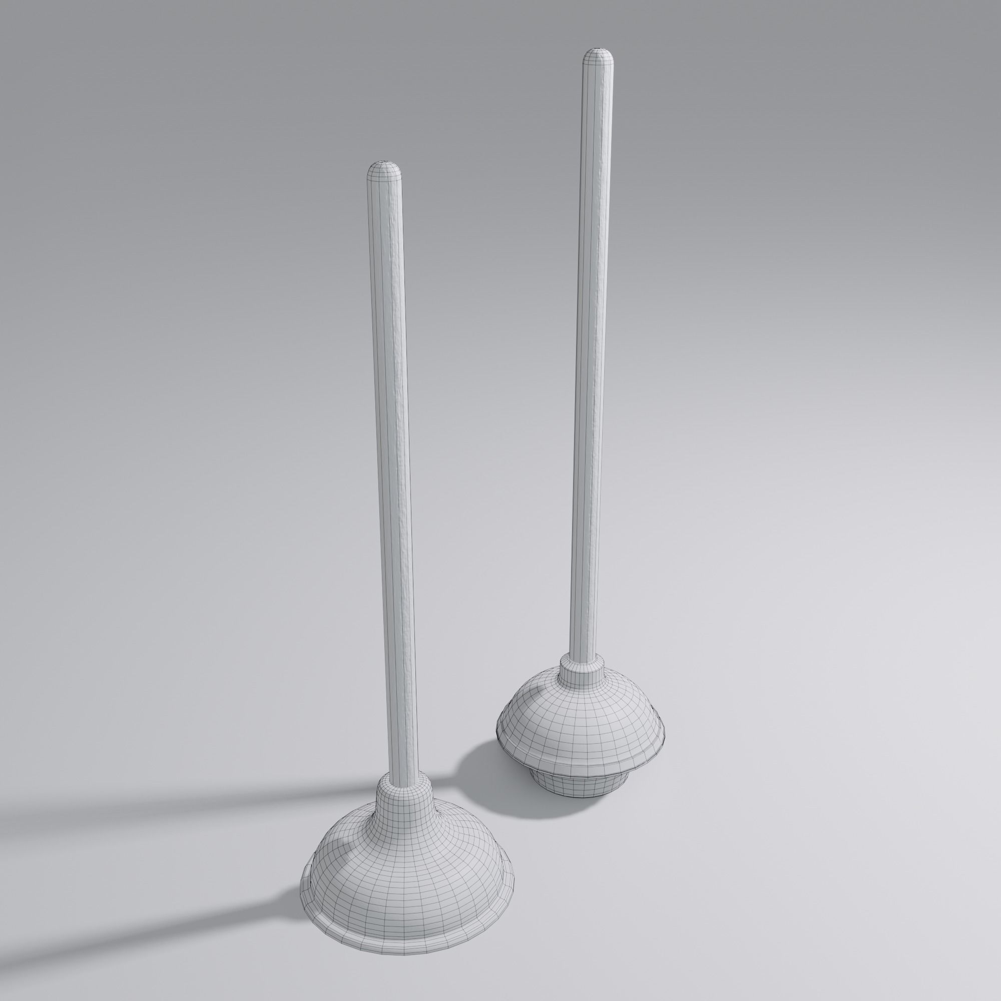 Sink and Toilet Plungers Free low-poly 3D model_36