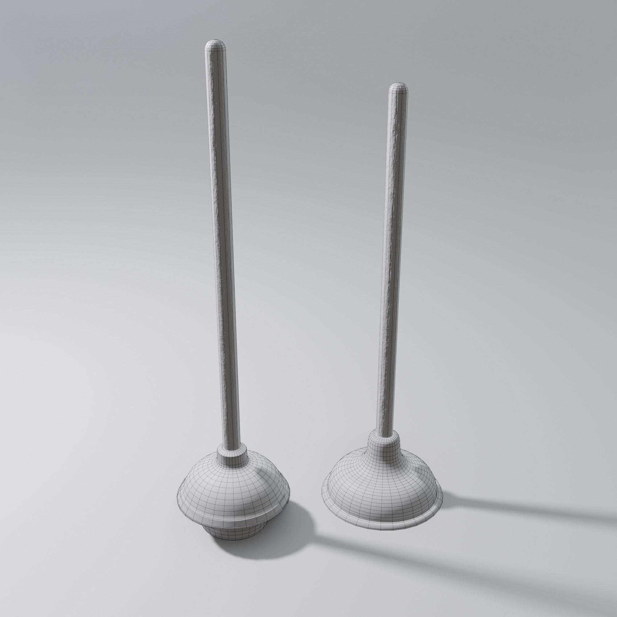 Sink and Toilet Plungers Free low-poly 3D model_31