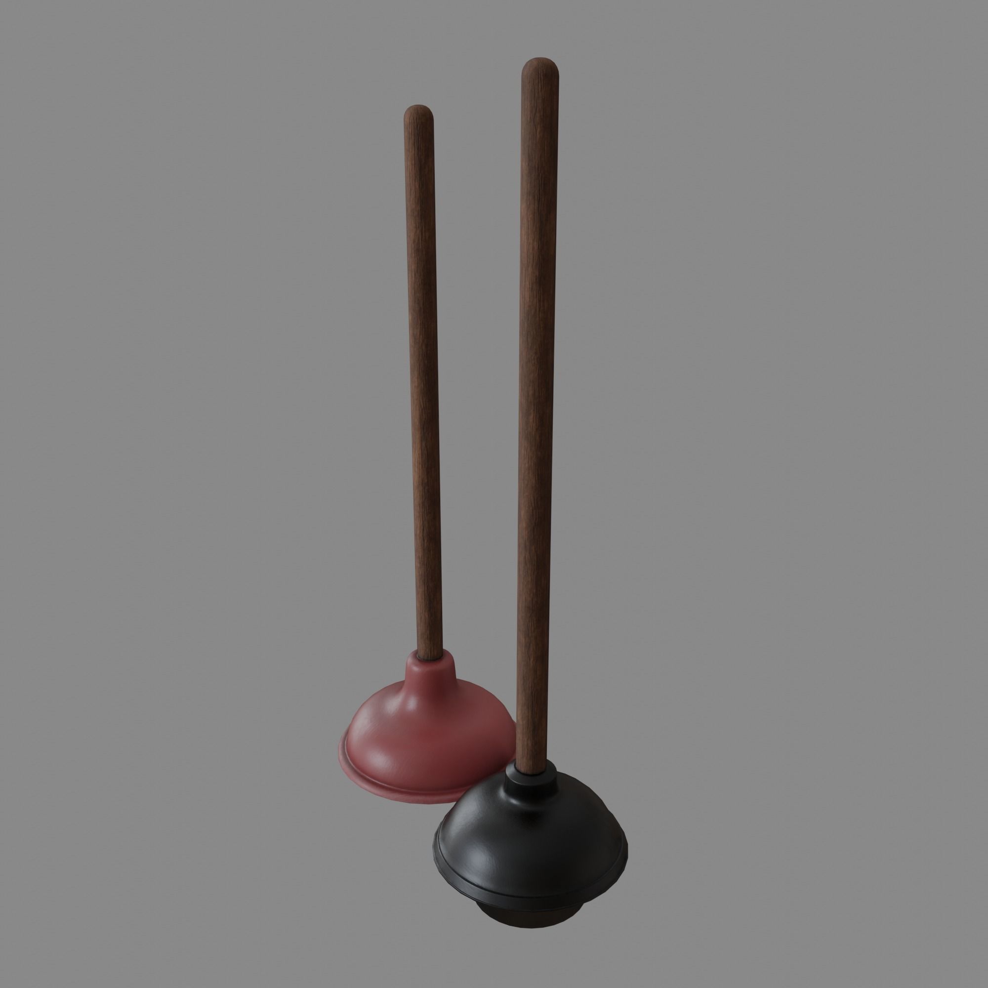 Sink and Toilet Plungers Free low-poly 3D model_3