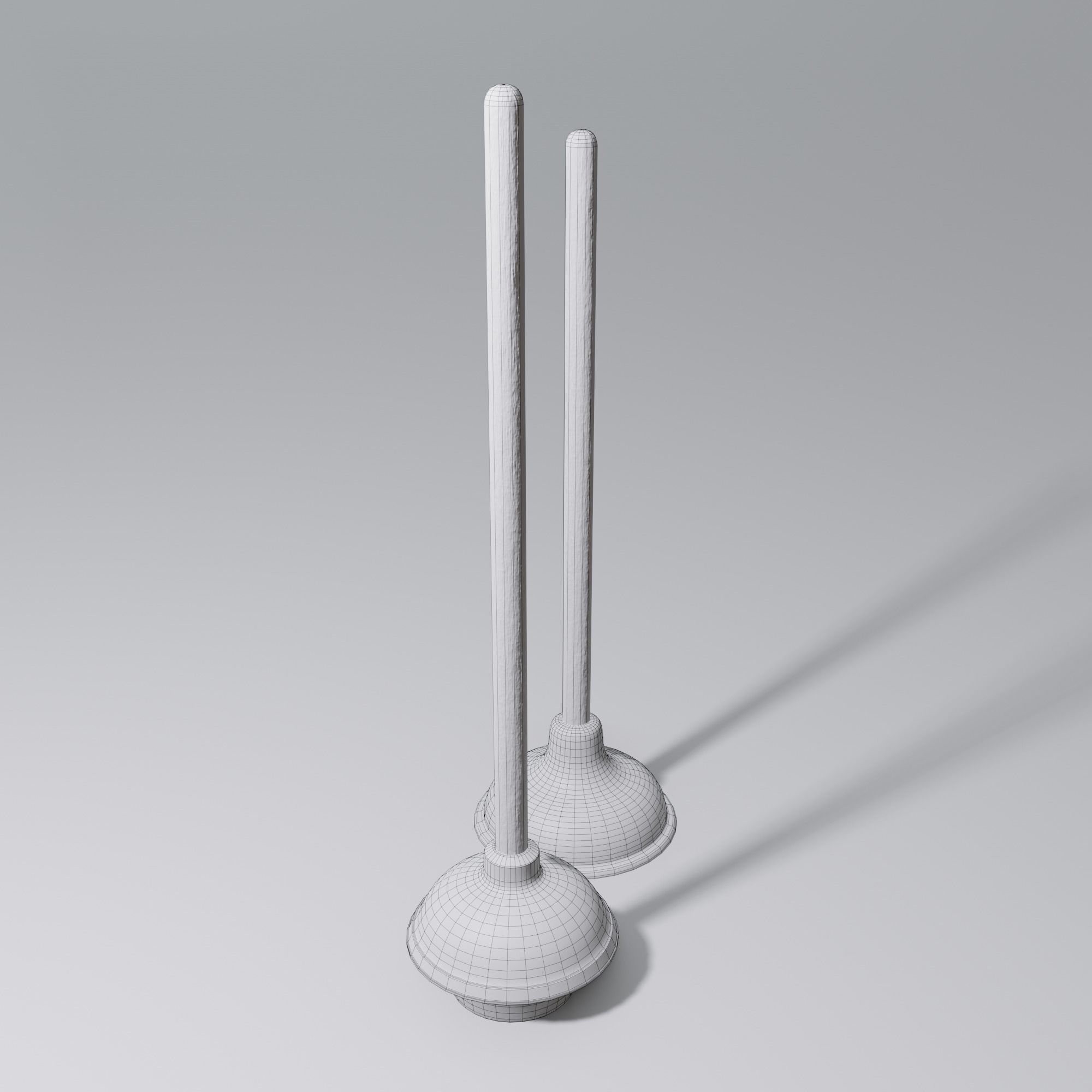 Sink and Toilet Plungers Free low-poly 3D model_29
