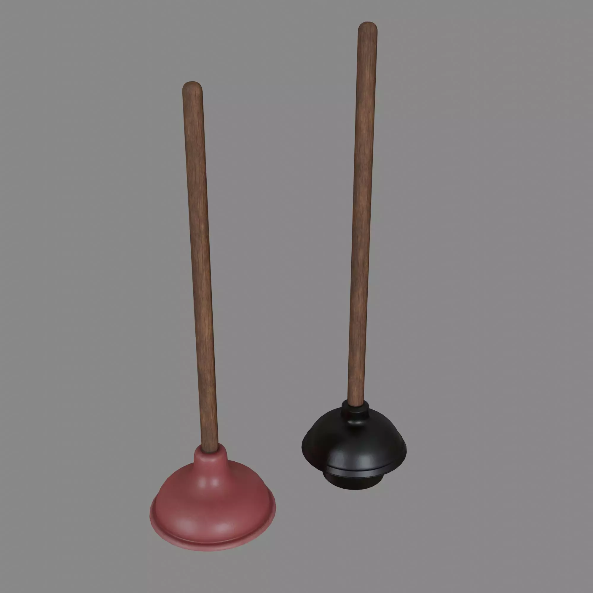 Sink and Toilet Plungers Free low-poly 3D model_0