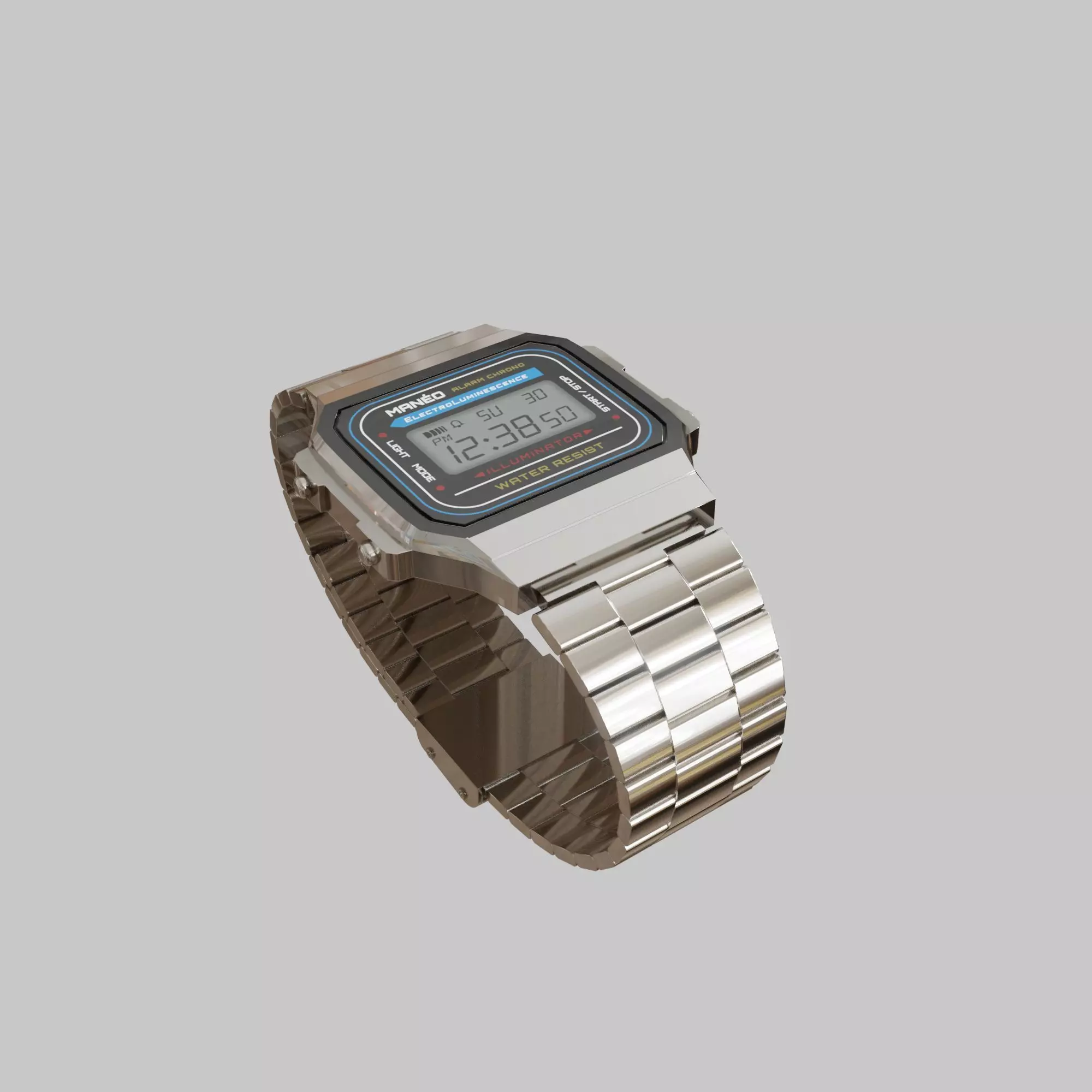 Digital Wristwatch Free low-poly 3D model