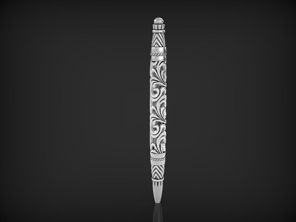 Pen 3D Print model silver 3D print model_4