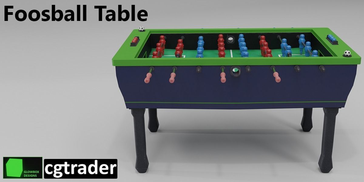 Foosball Table 3D model_1