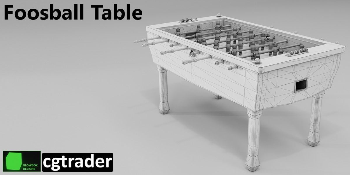 Foosball Table 3D model_3