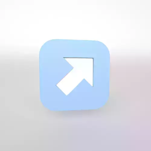Up-Right Arrow Low-poly 3D model