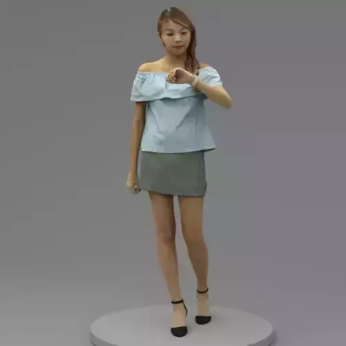 A Cool Young Woman Looking At Her Watch