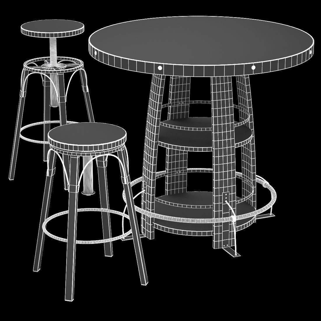 Bayshore Pub Table Set 3D model_5