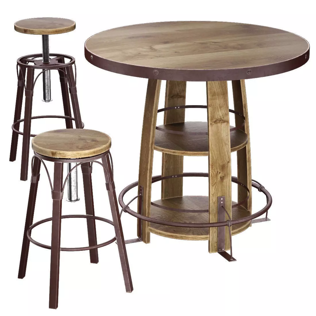 Bayshore Pub Table Set 3D model_0