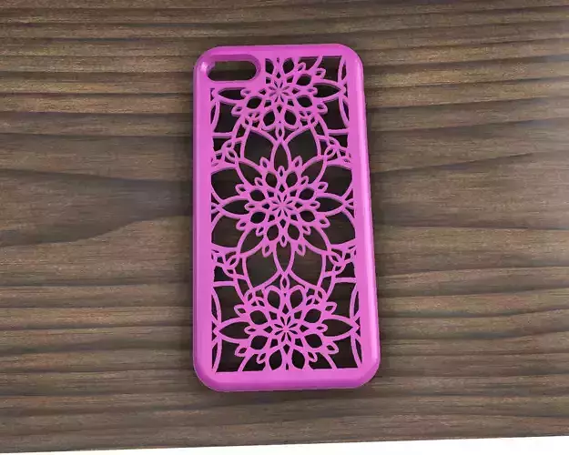CASE IPHONE 7-8 FLOWERS MOTIVE 3D model