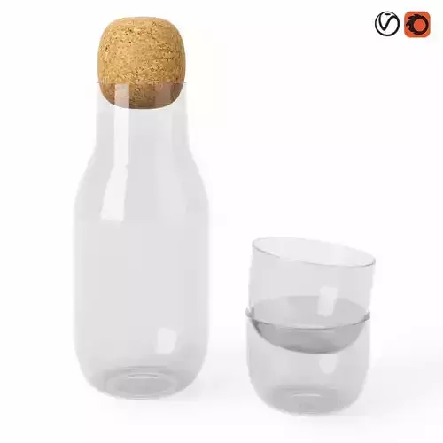Muuto Corky Carafe and Glass 3D model