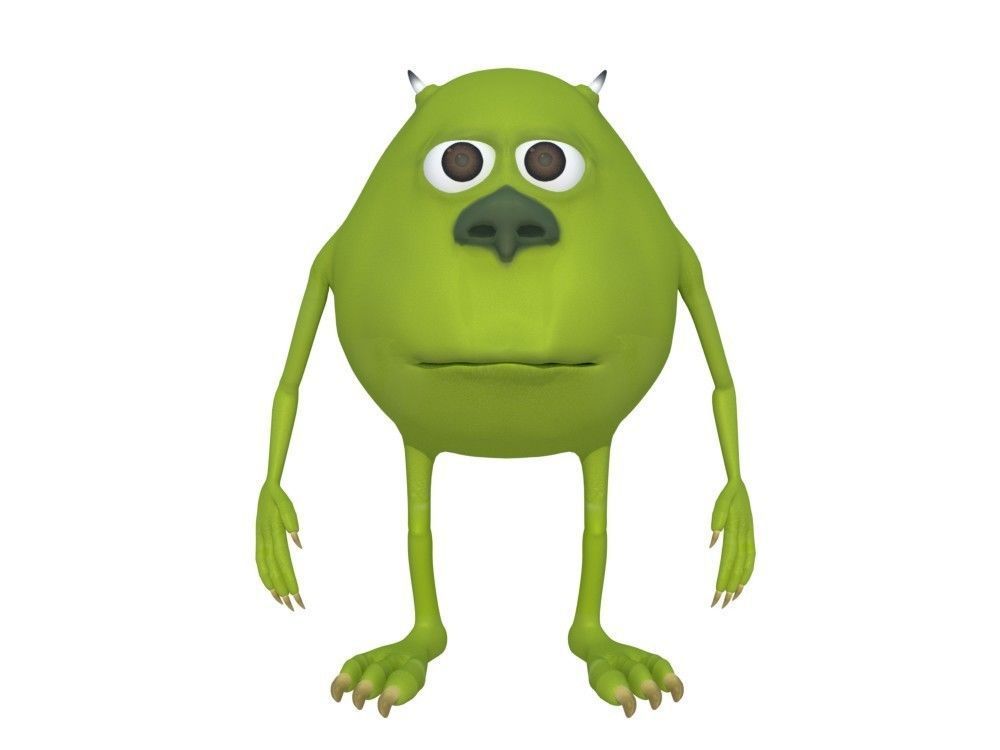 Low-Poly Mike Wazowski meme 3D model rigged Blender trends  Low-poly 3D model_11