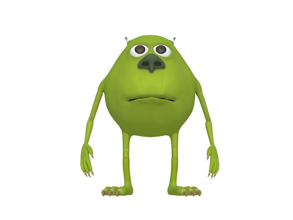 Low-Poly Mike Wazowski meme 3D model rigged Blender trends  Low-poly 3D model_7