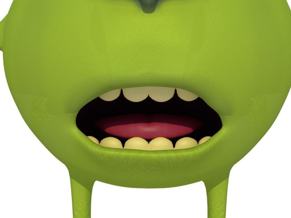 Low-Poly Mike Wazowski meme 3D model rigged Blender trends  Low-poly 3D model_10