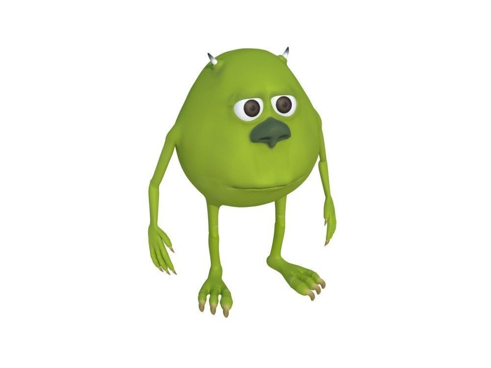 Low-Poly Mike Wazowski meme 3D model rigged Blender trends  Low-poly 3D model_8
