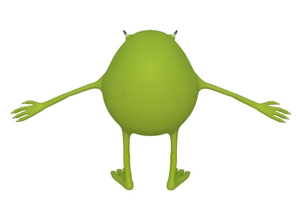 Low-Poly Mike Wazowski meme 3D model rigged Blender trends  Low-poly 3D model_4