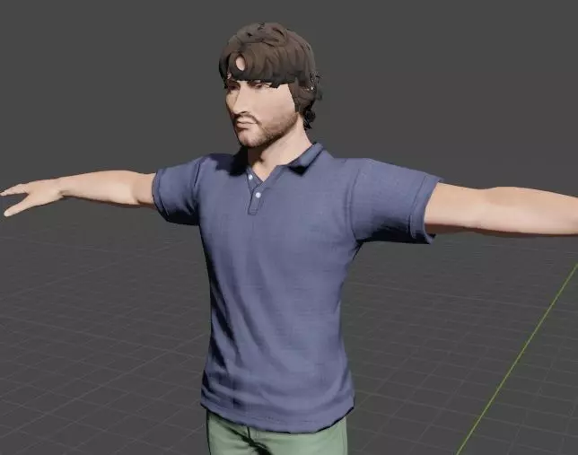 Adrian Gochila 3D Rigged Character  3D model_0