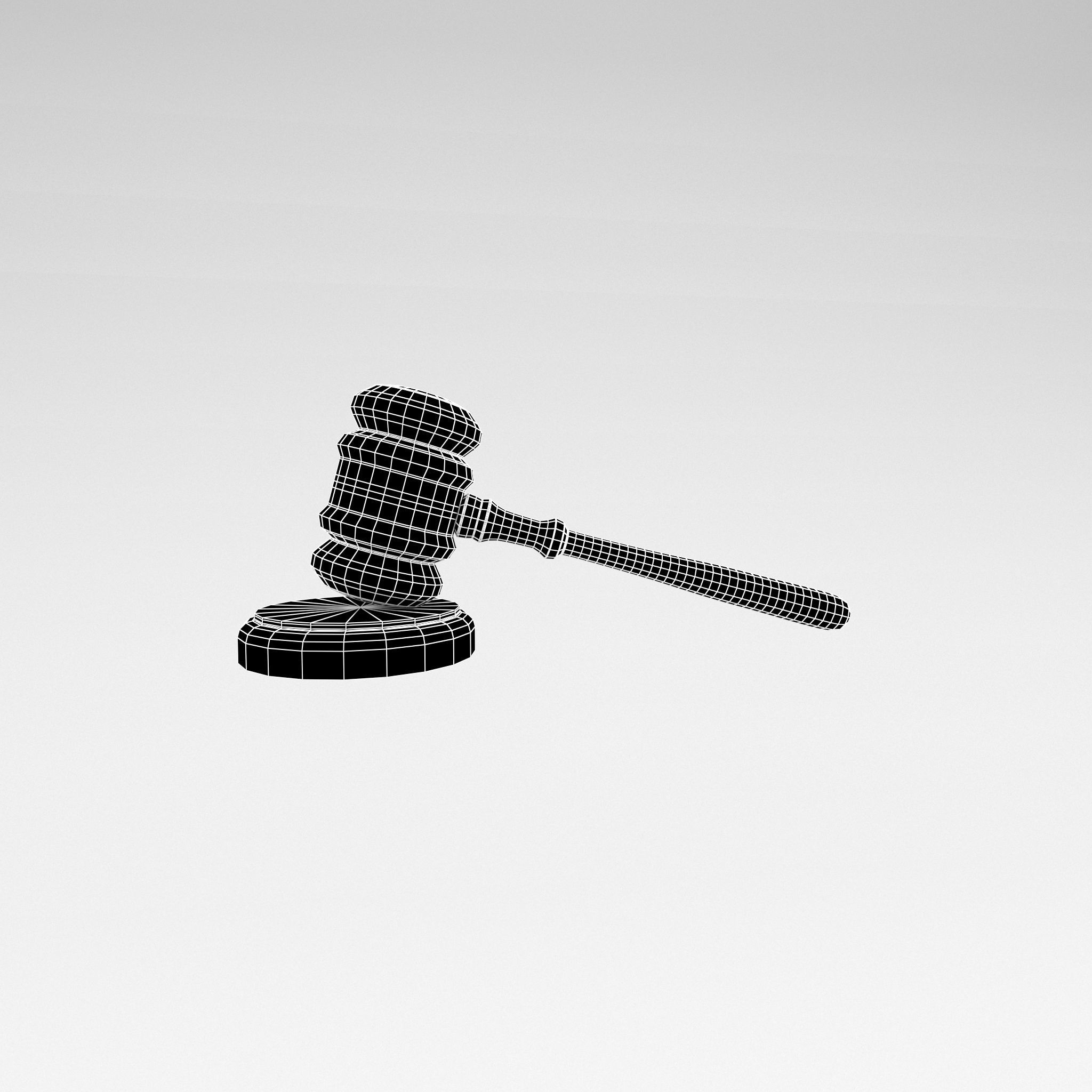 Gavel v1 002 Low-poly 3D model_4