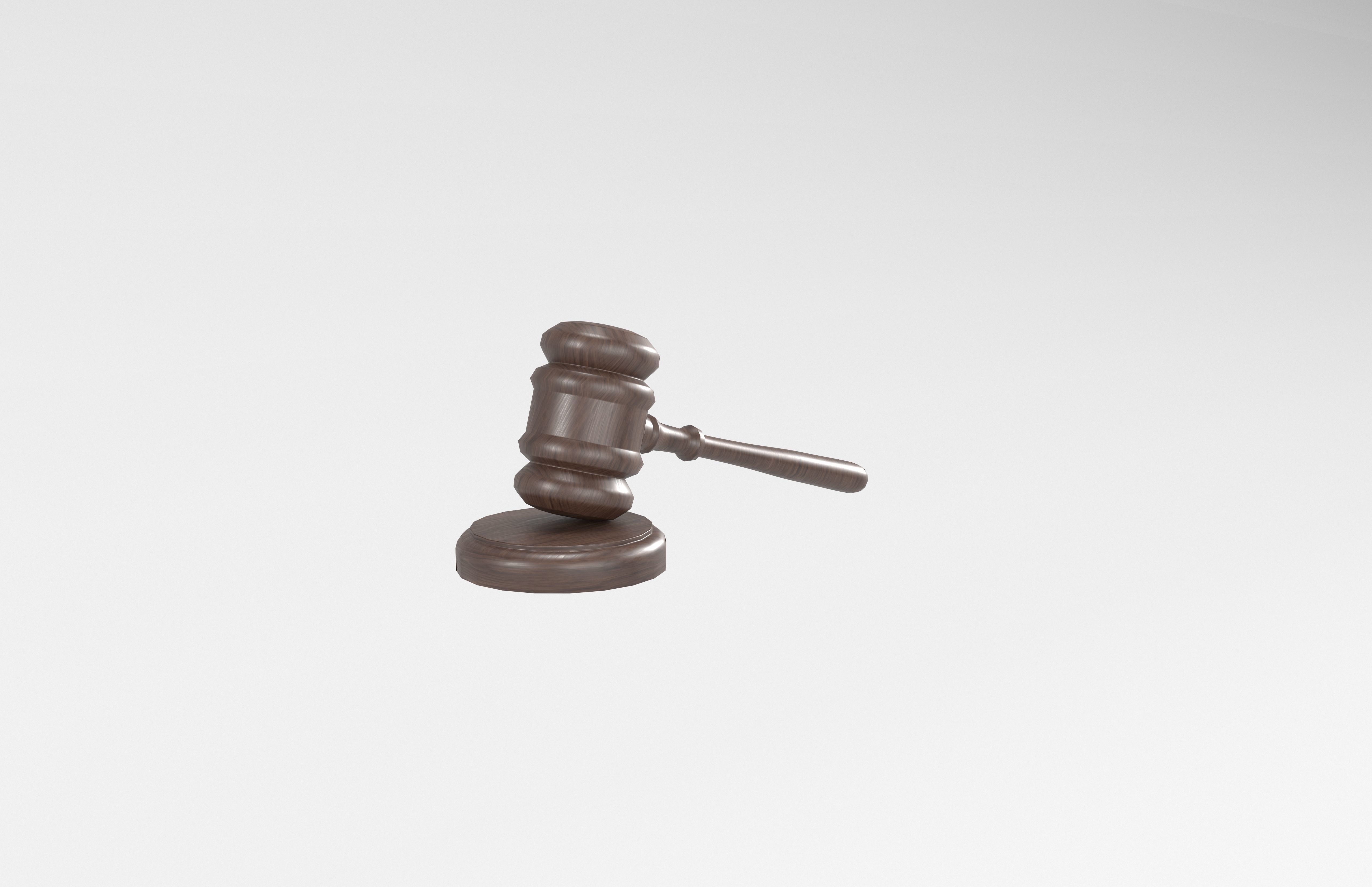 Gavel v1 003 Low-poly 3D model_3