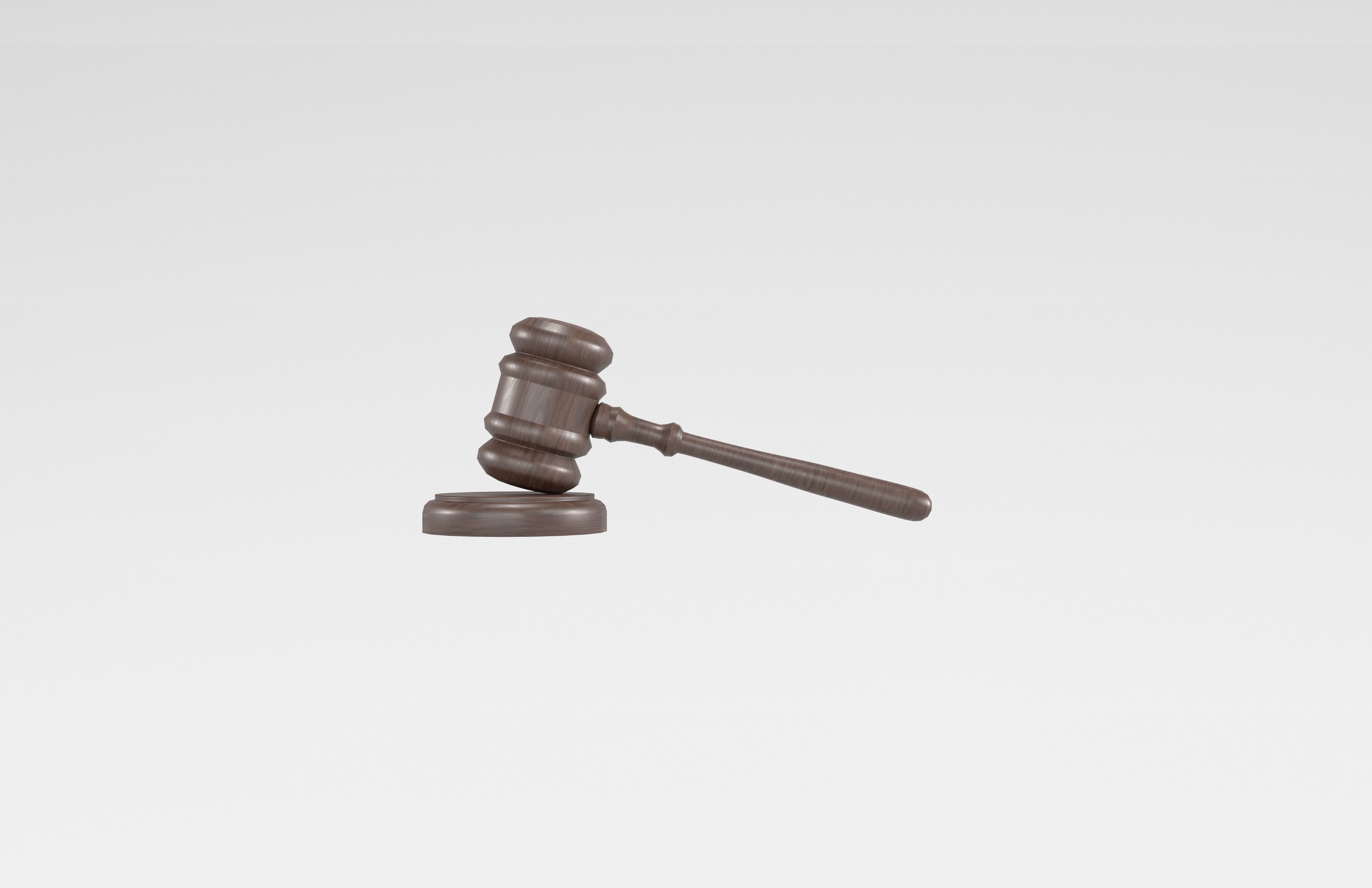 Gavel v1 003 Low-poly 3D model_1