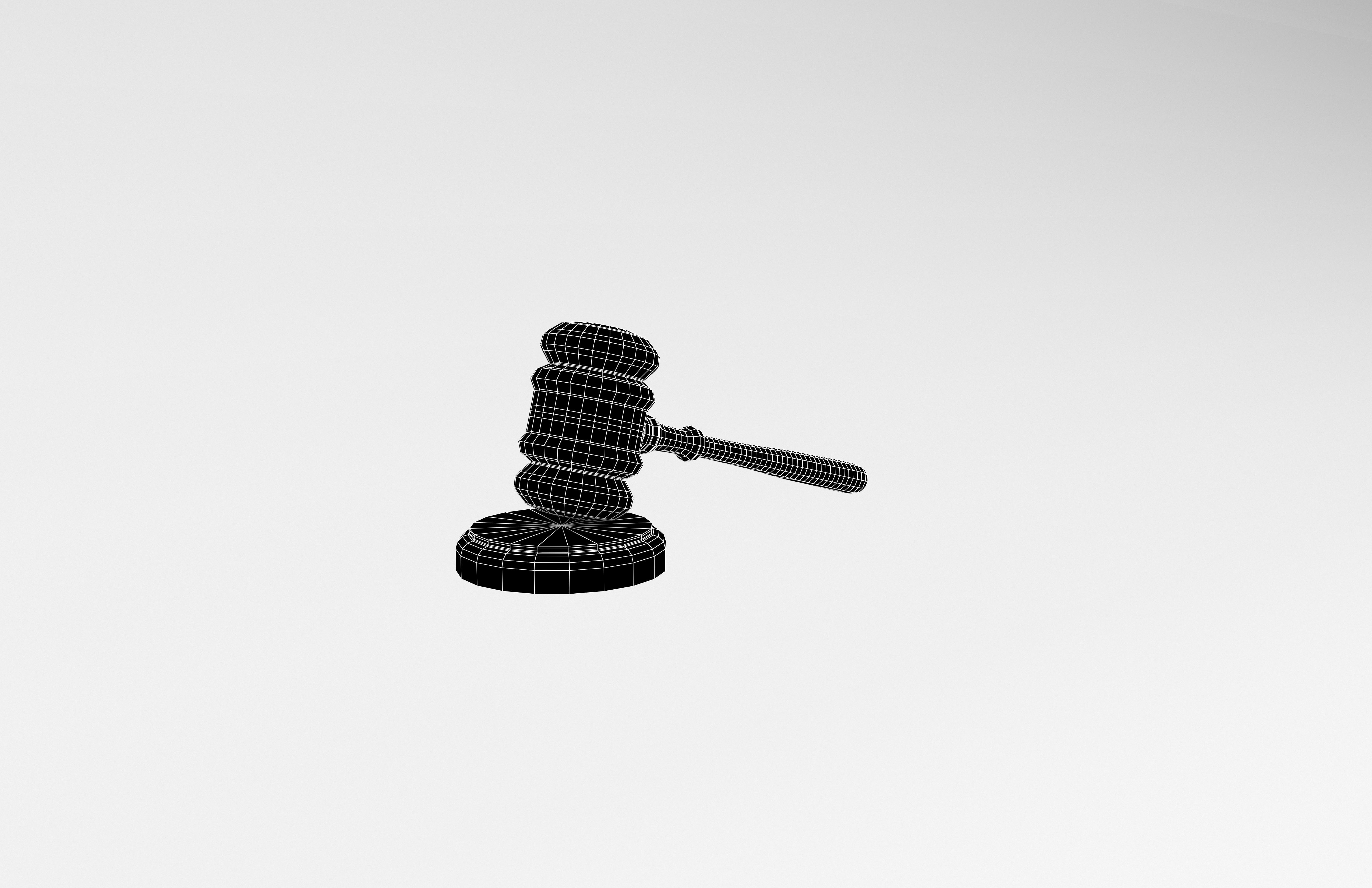 Gavel v1 003 Low-poly 3D model_7