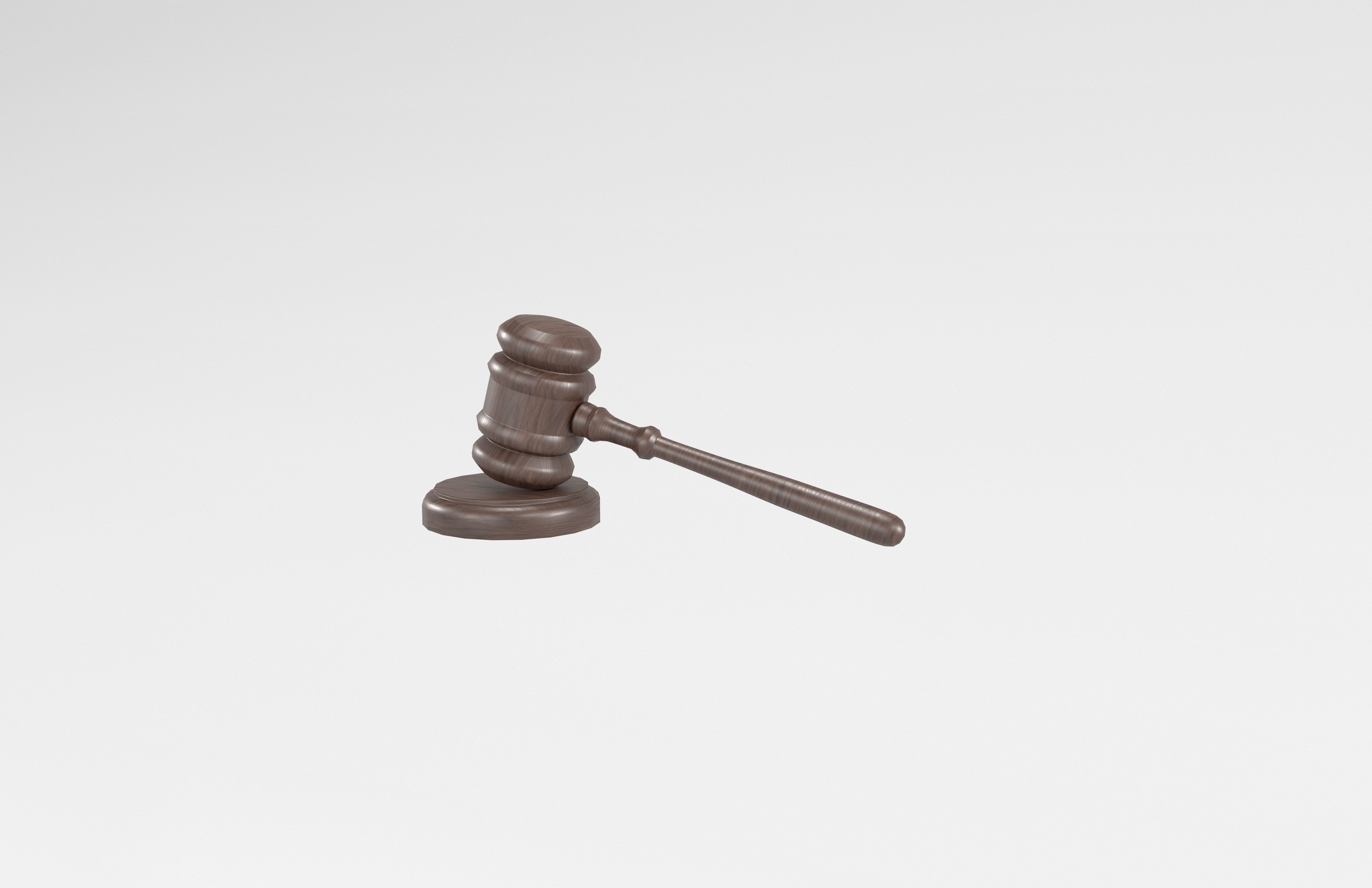 Gavel v1 003 Low-poly 3D model_2