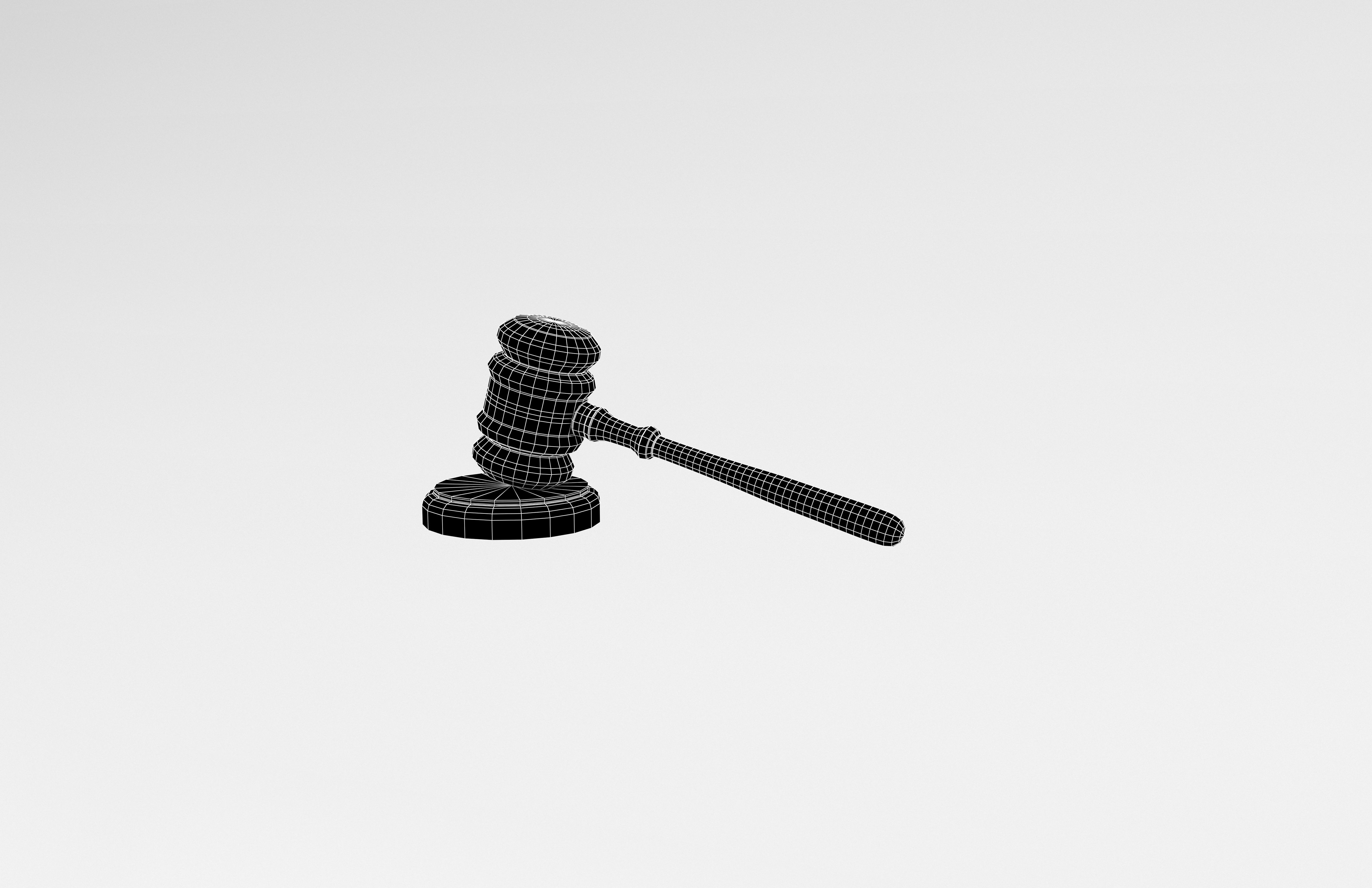 Gavel v1 003 Low-poly 3D model_6
