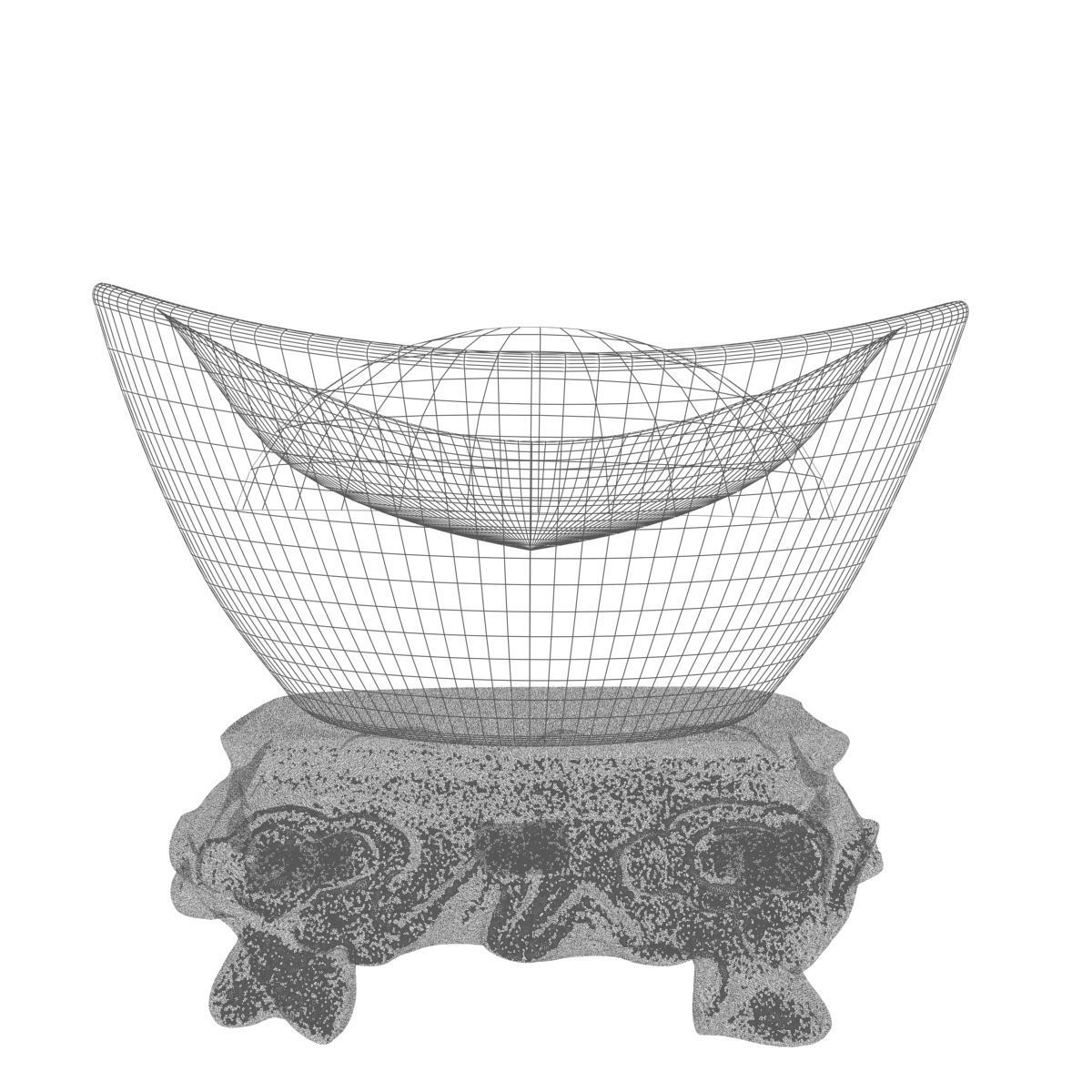 Chinese gold ingot 3D model_6