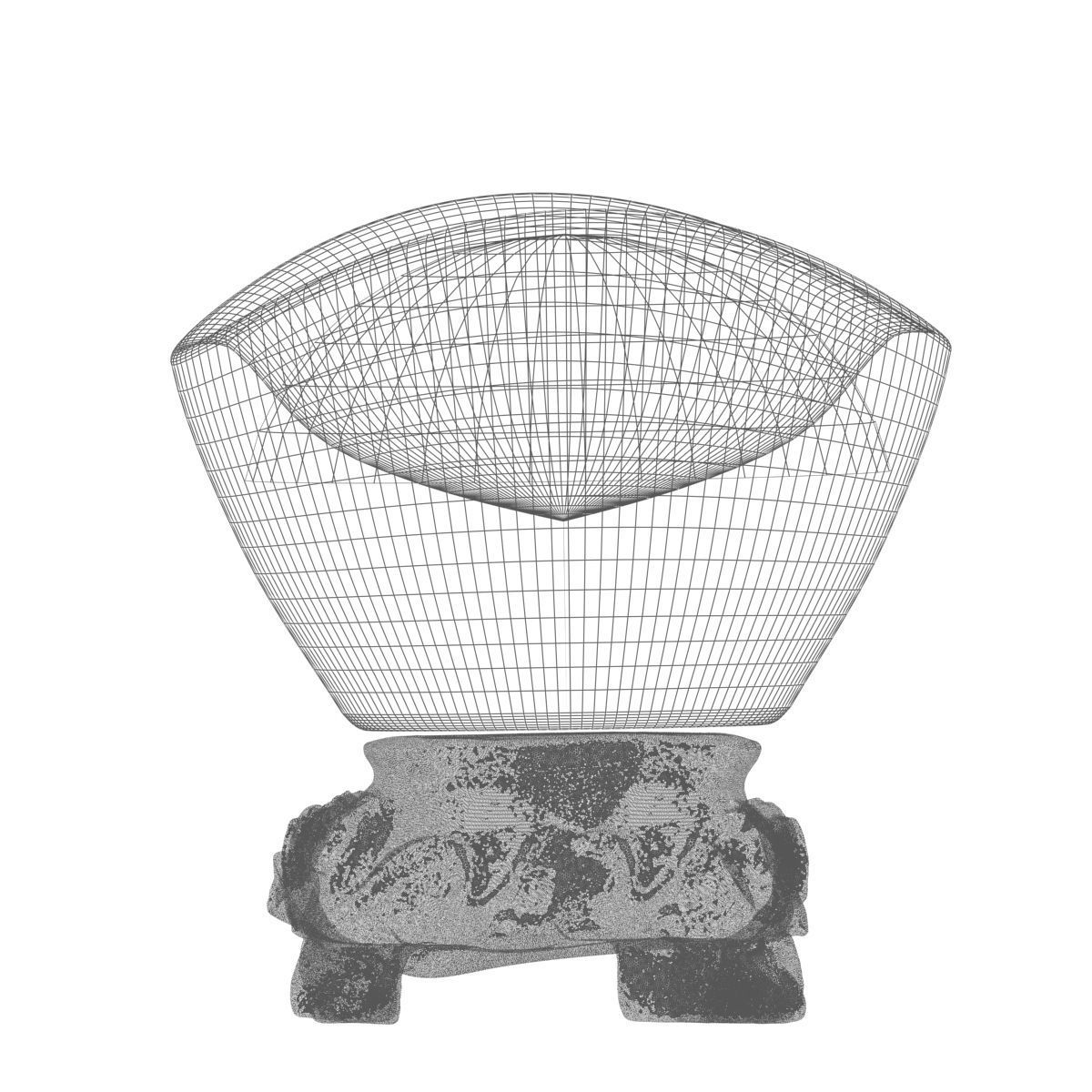 Chinese gold ingot 3D model_5