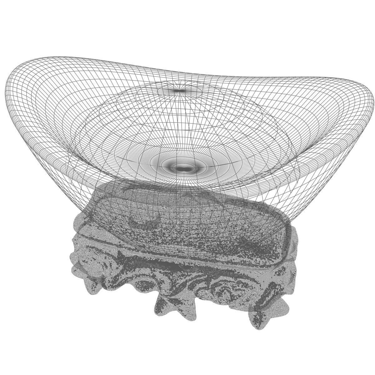 Chinese gold ingot 3D model_7