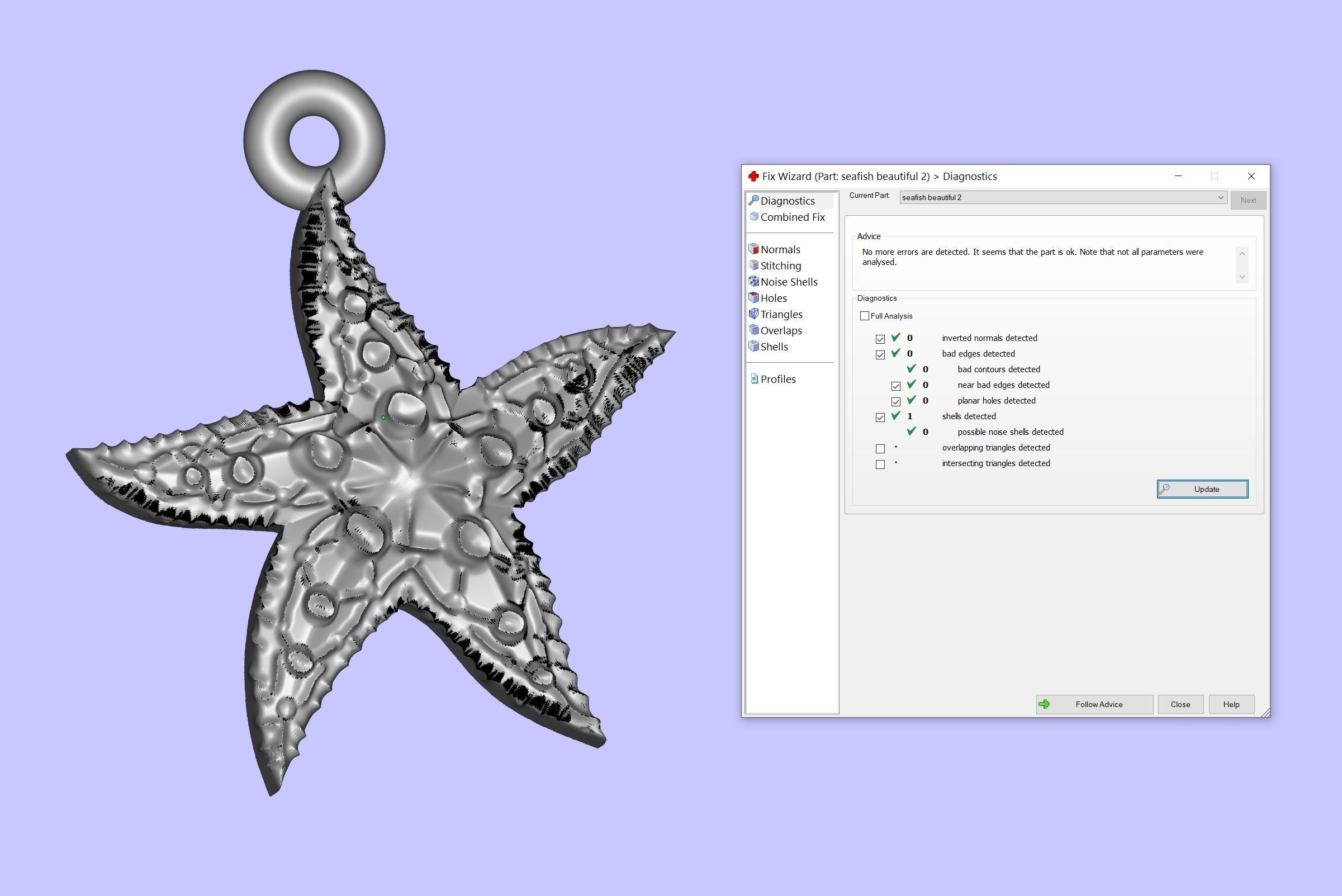 Beautiful Sea star   3D print model_16