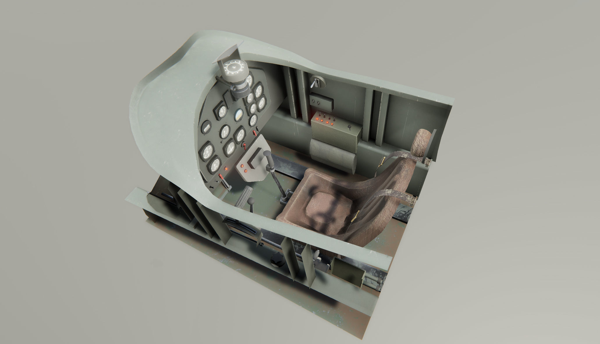 Airplane Cockpits Low-poly 3D model_19
