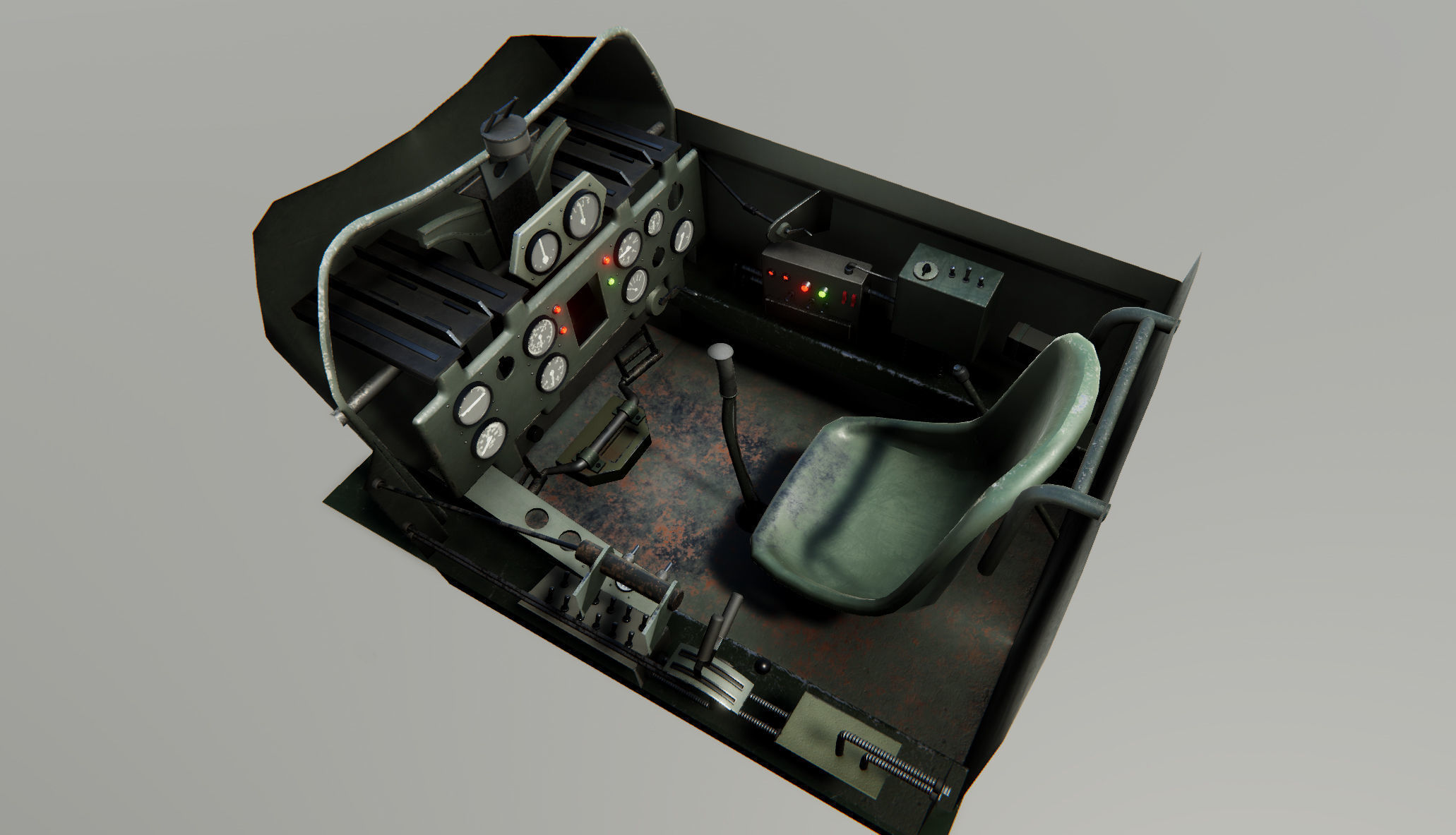 Airplane Cockpits Low-poly 3D model_9
