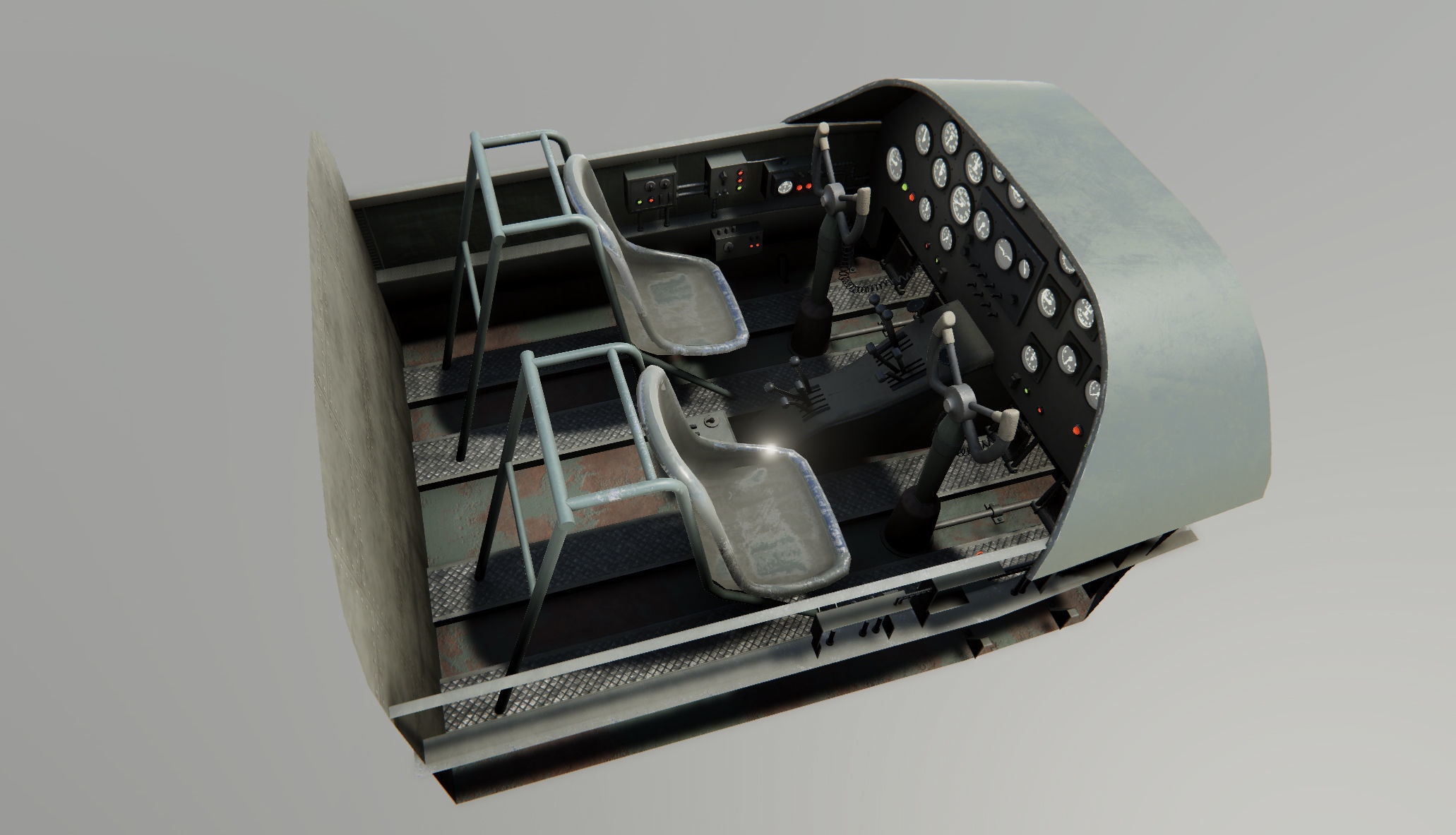 Airplane Cockpits Low-poly 3D model_12