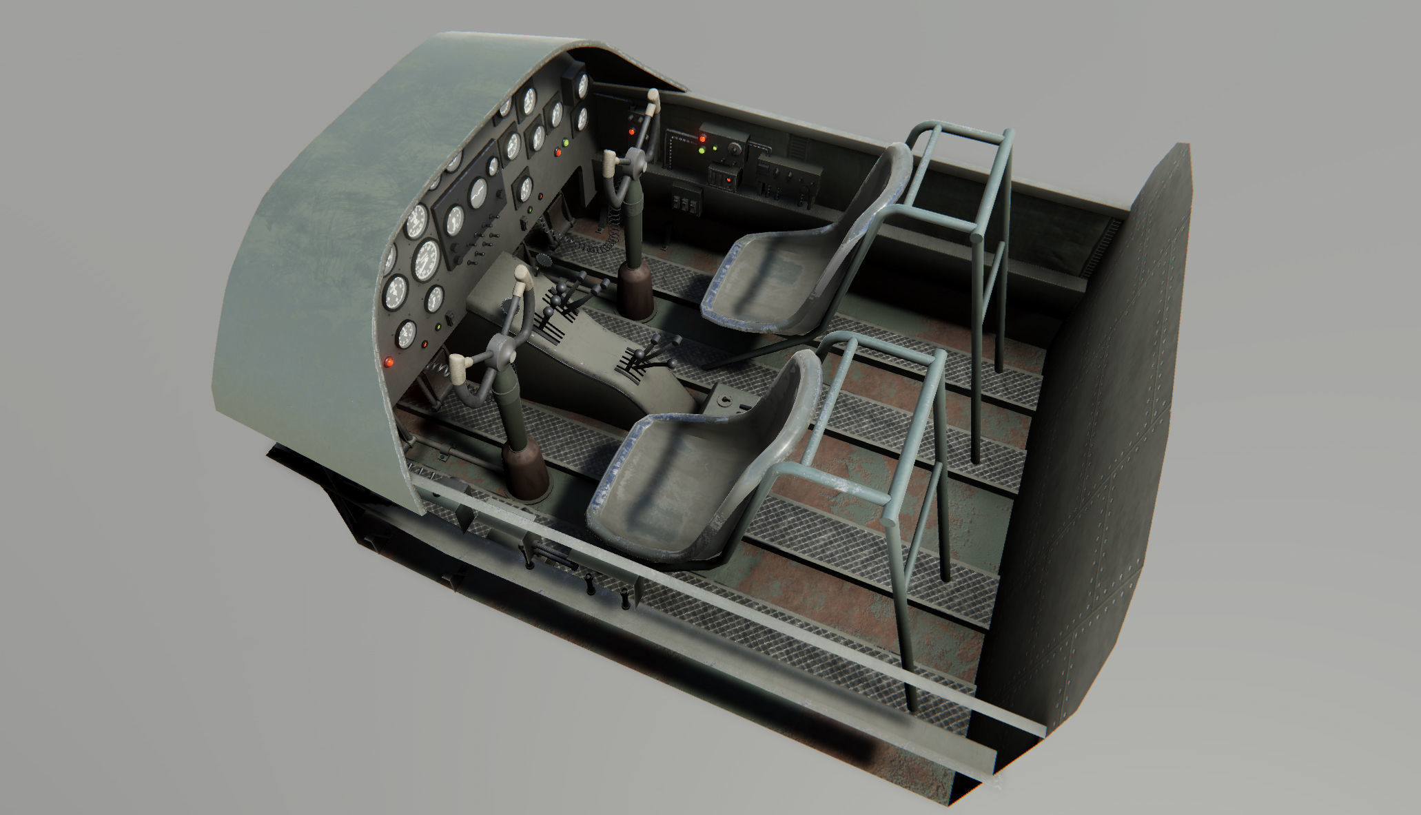 Airplane Cockpits Low-poly 3D model_11